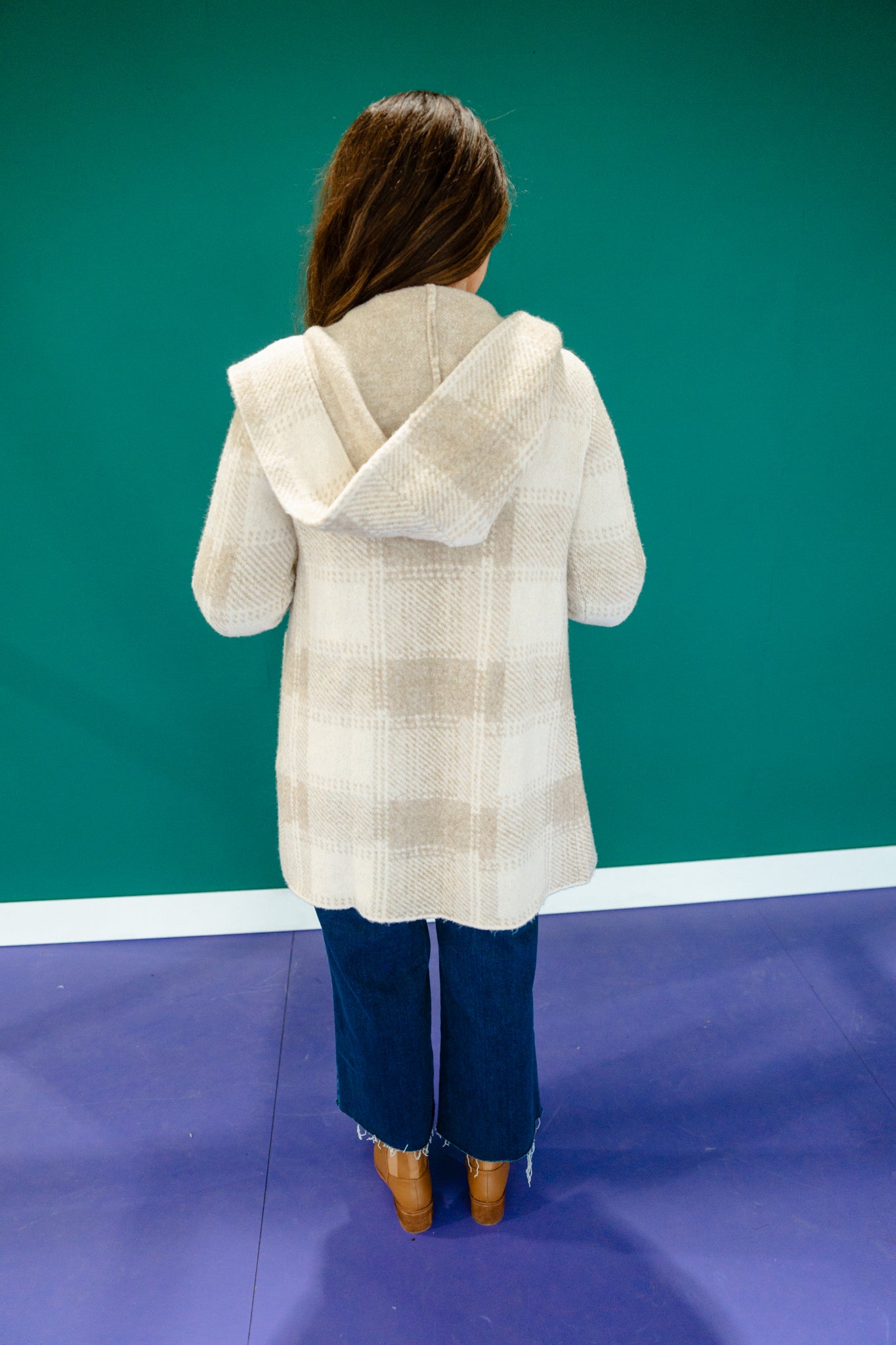 Sandra Hooded Cardigan - Oatmeal + Beige