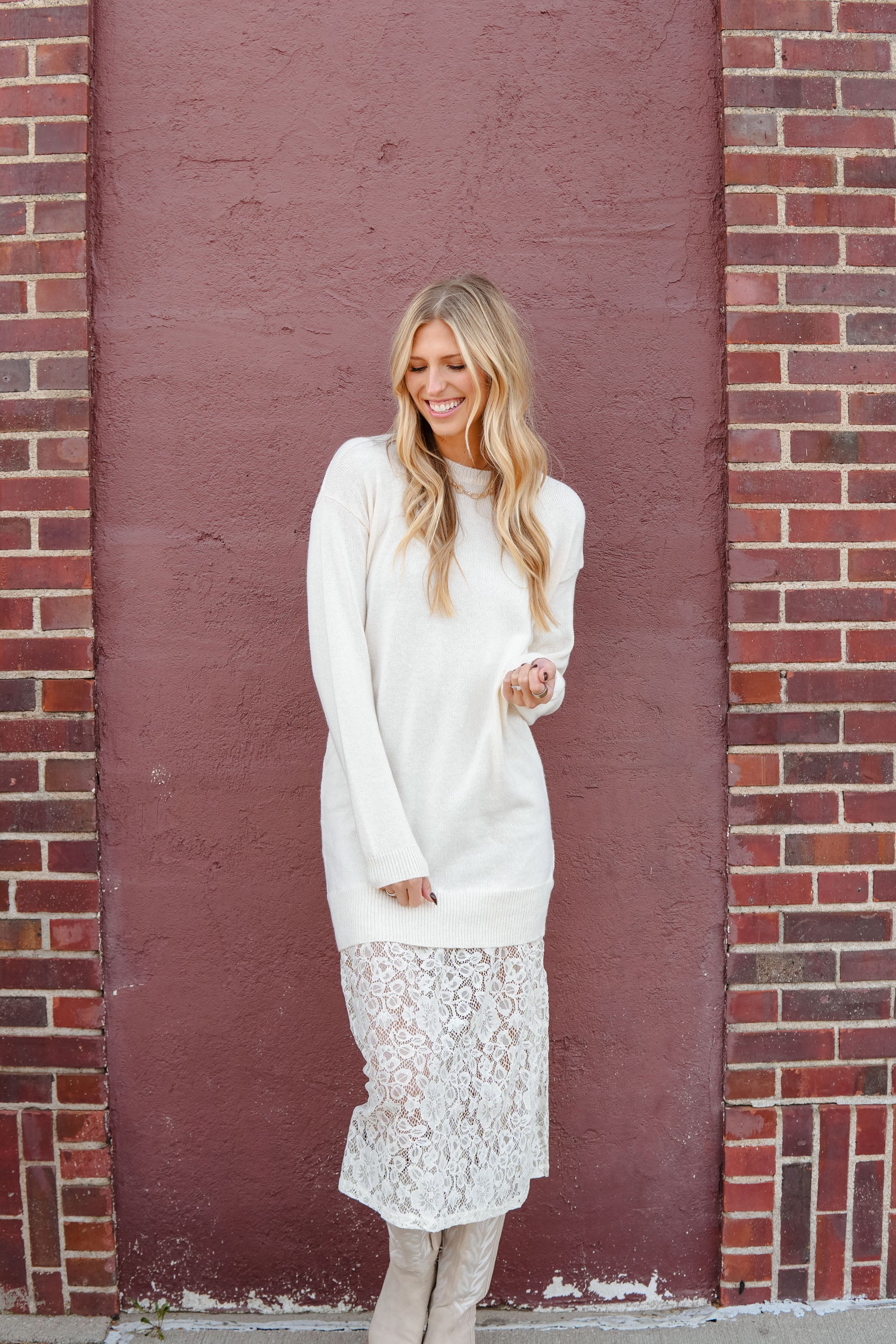 Hallmark Movie Sweater Dress - Cream