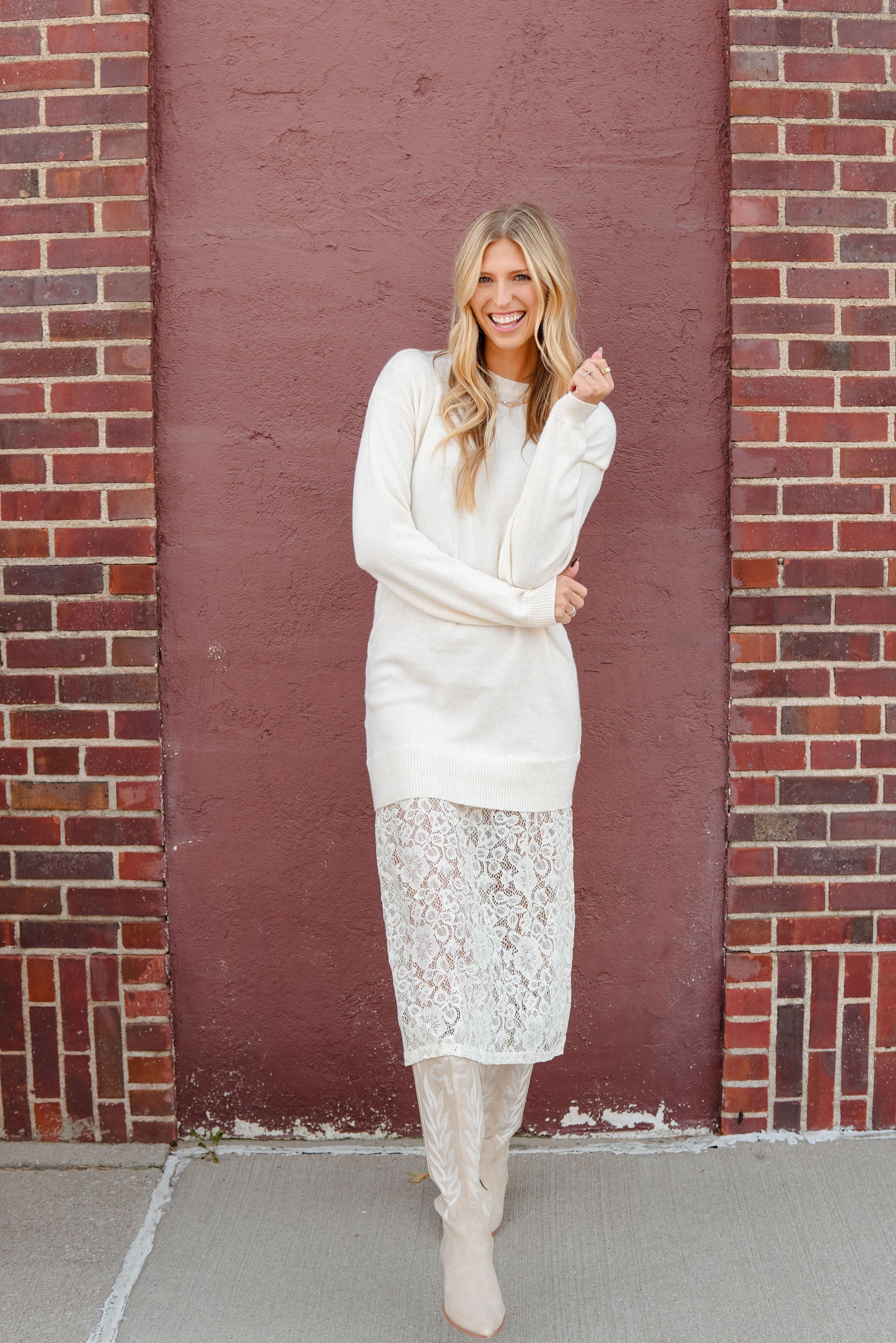 Hallmark Movie Sweater Dress - Cream