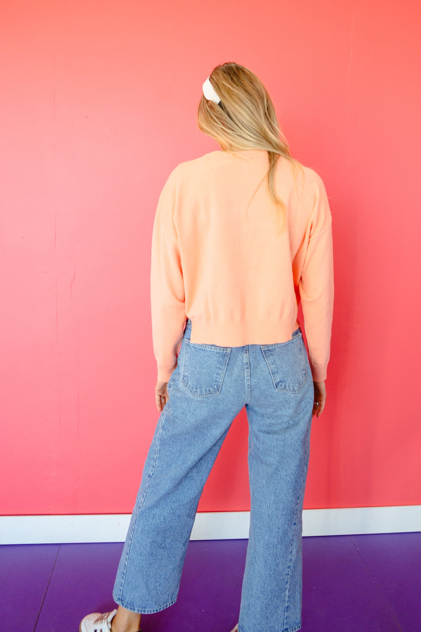 Tonya Drop Shoulder Sweater - Melon