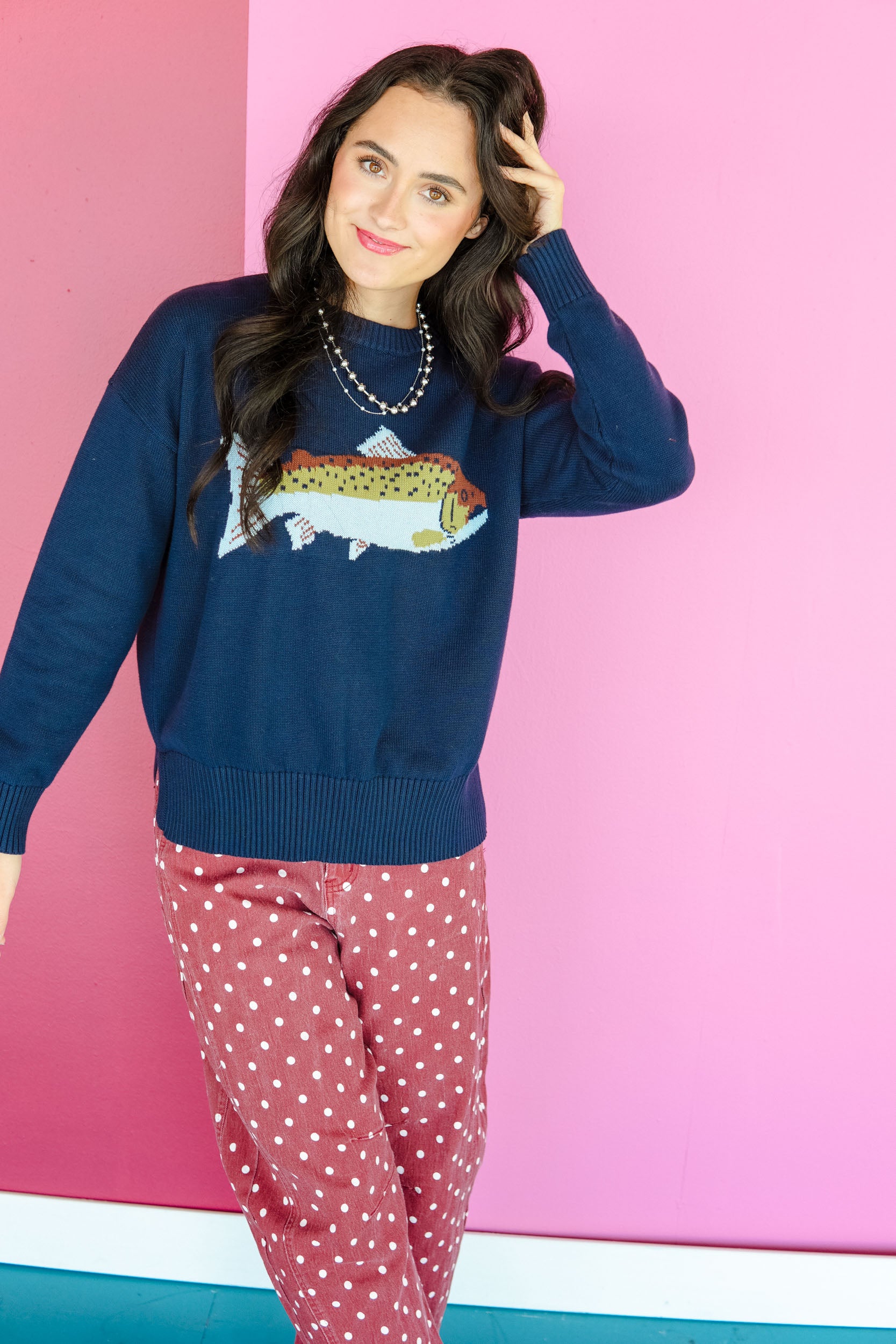 Catch of the Day Sweater - Navy
