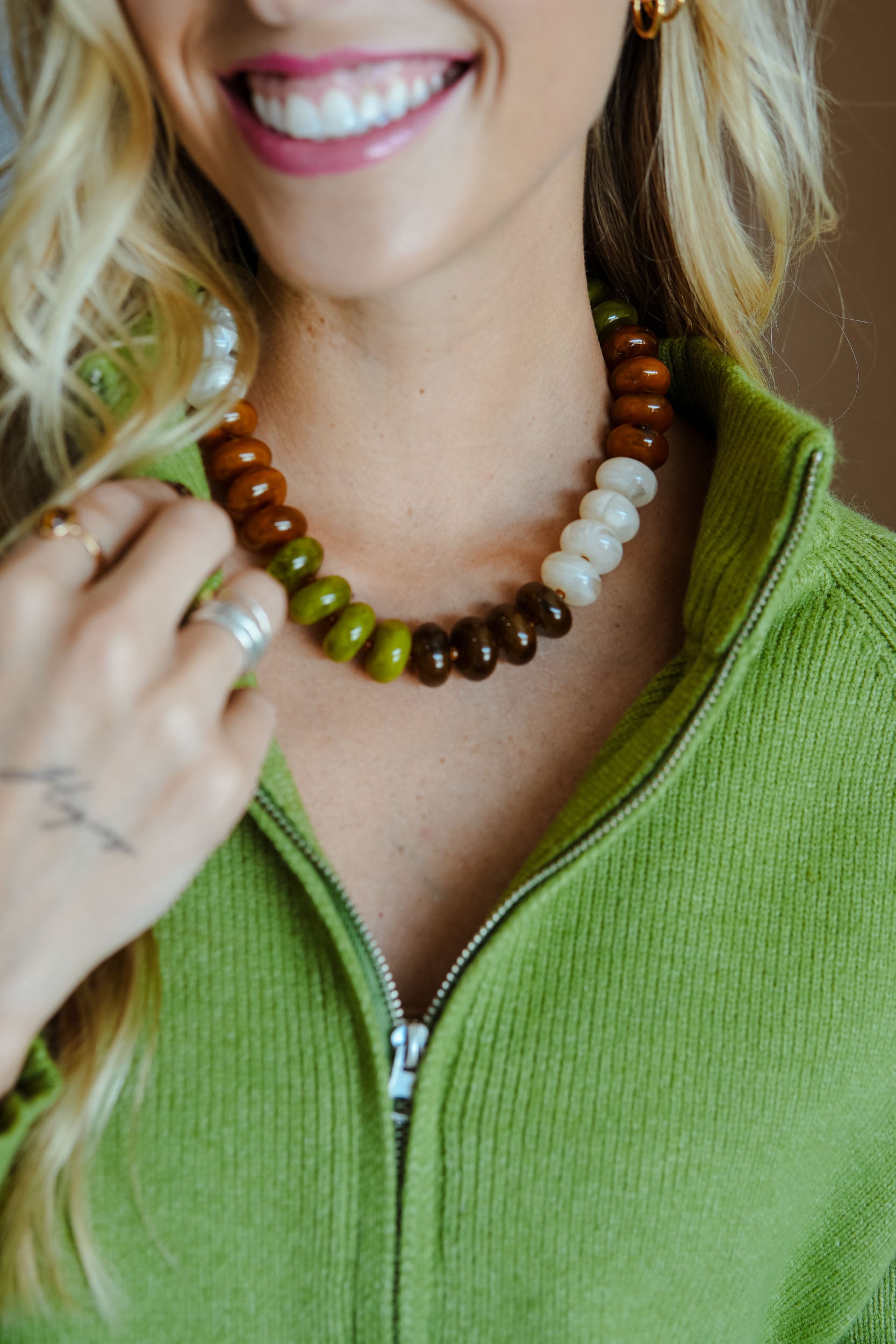Harvest Time Beaded Necklace - Autumn Multi