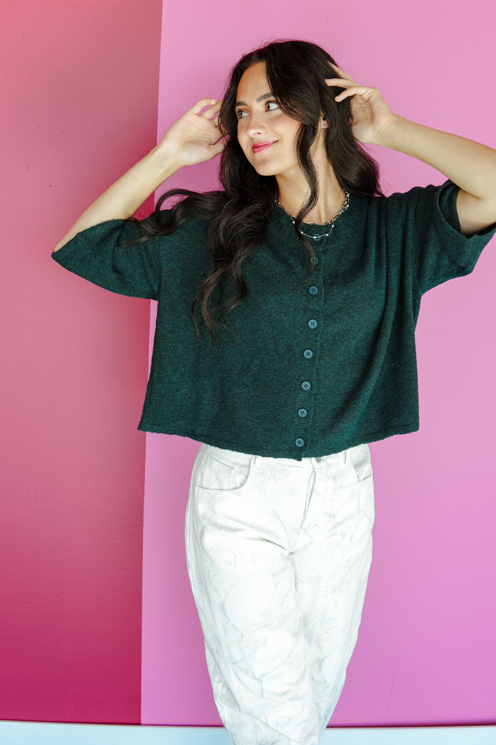 Pretty as Pie Cardigan - Pine Green