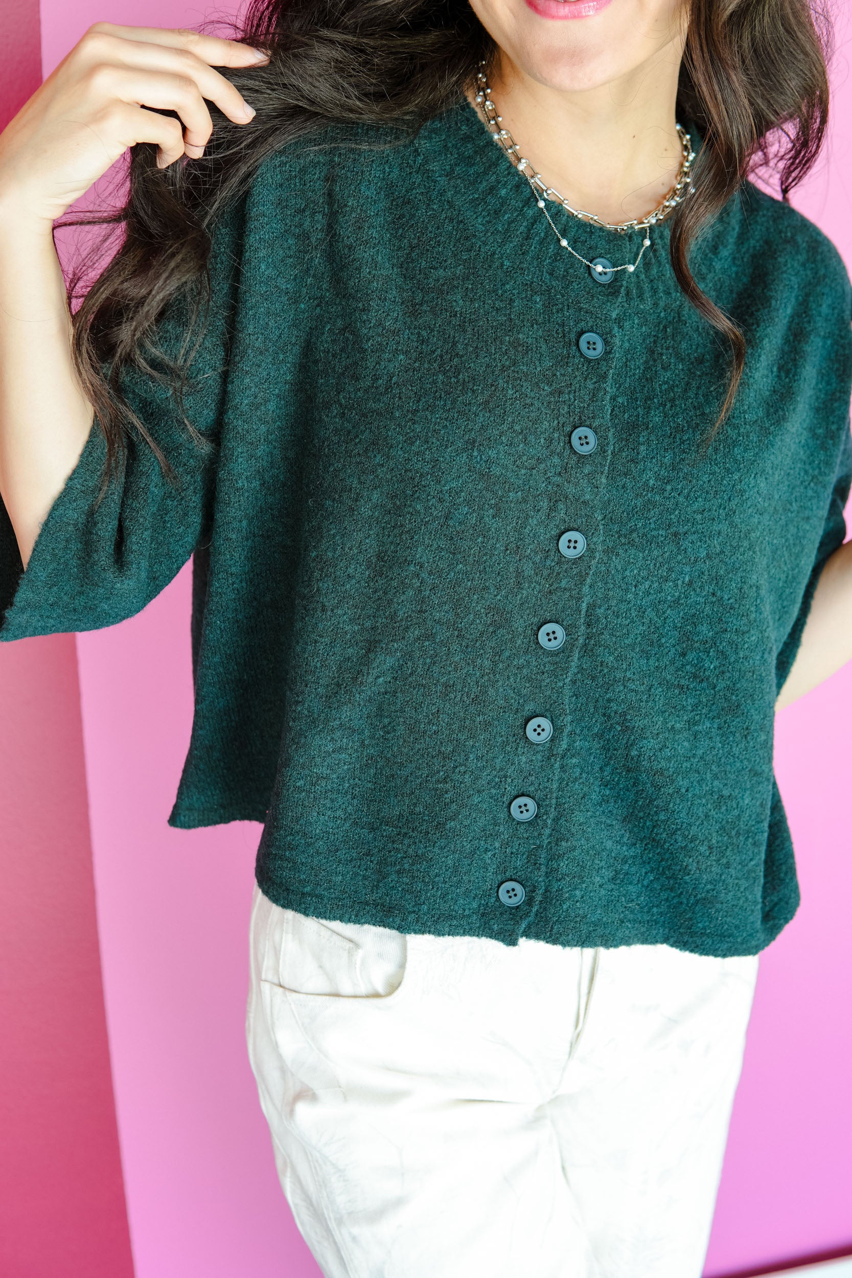 Pretty as Pie Cardigan - Pine Green