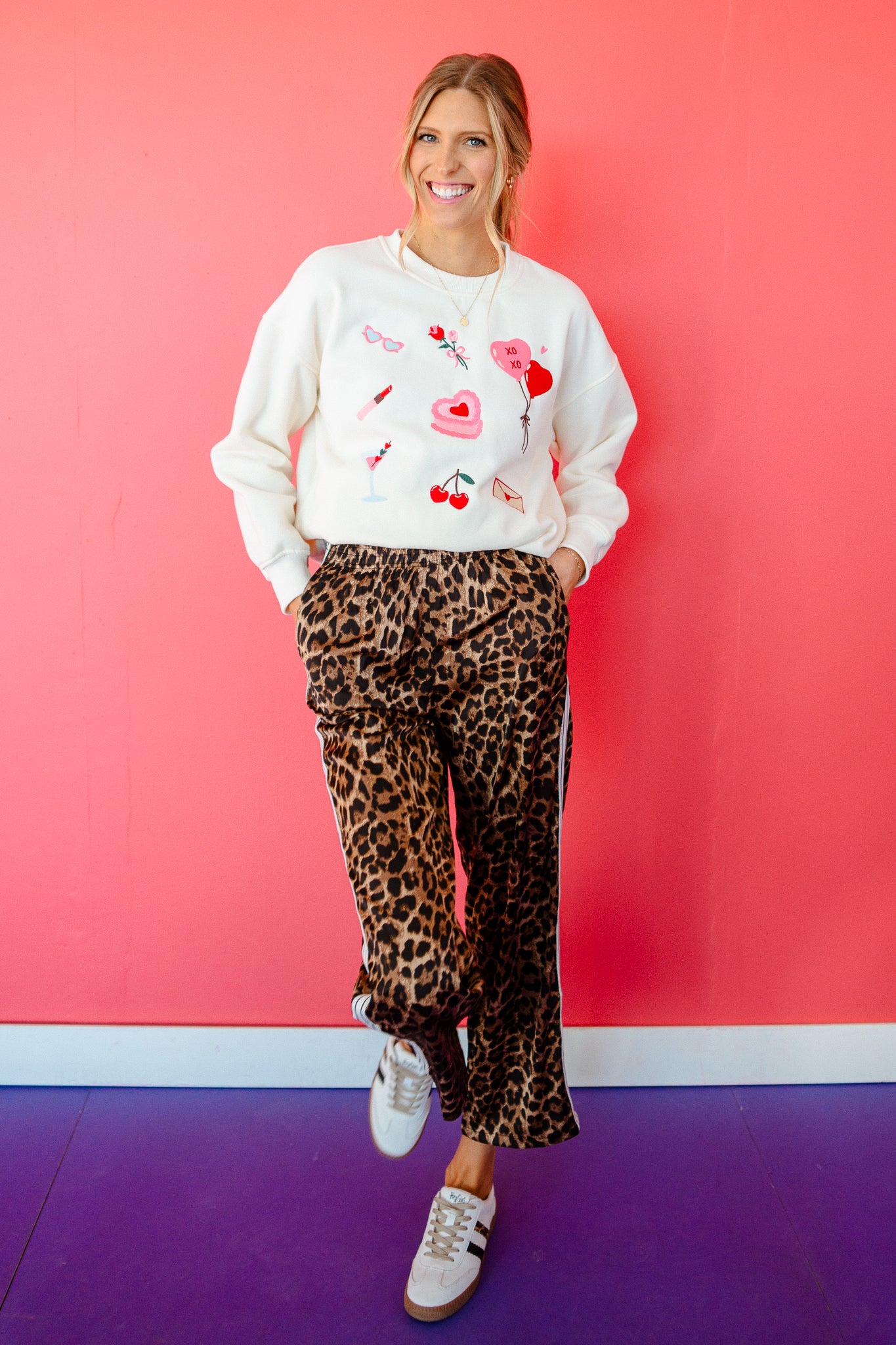 Rosalie Leopard Satin Pants - Black + Brown