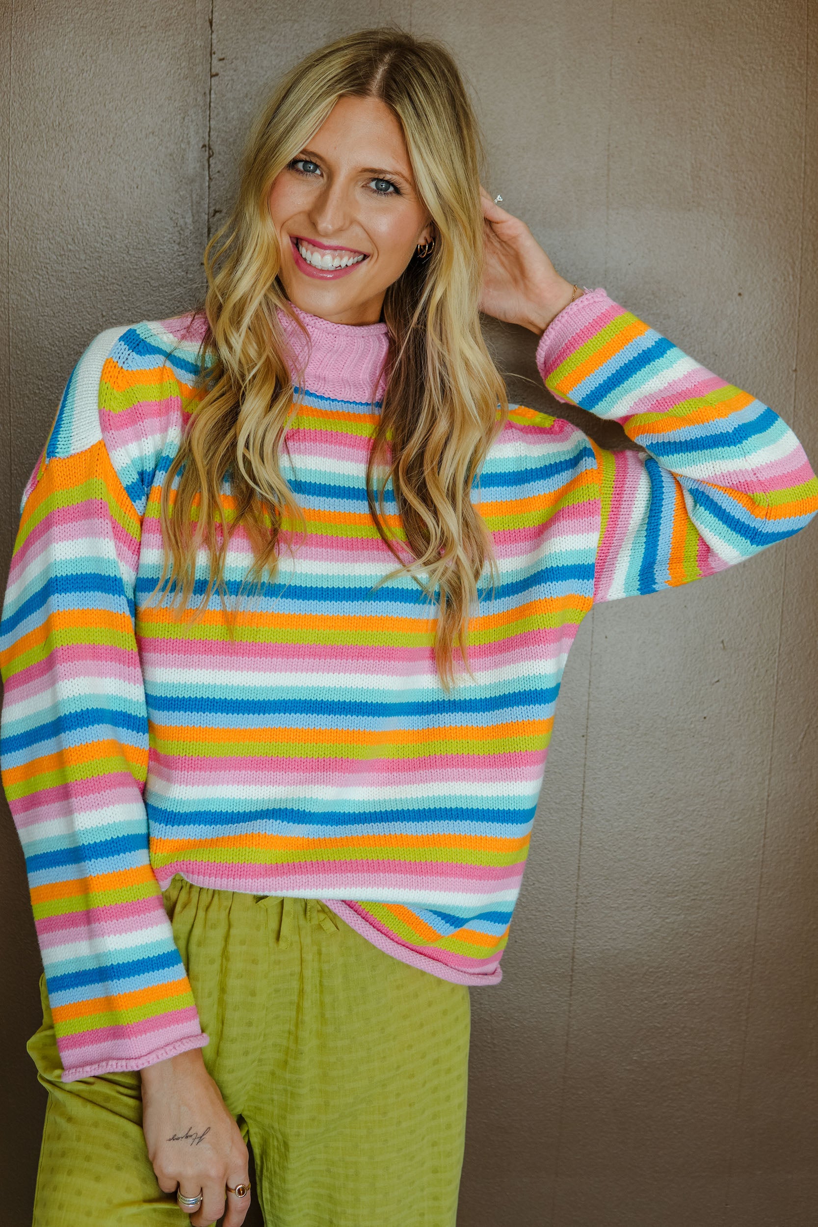 The Fun Factor Striped Sweater - Rainbow Multi