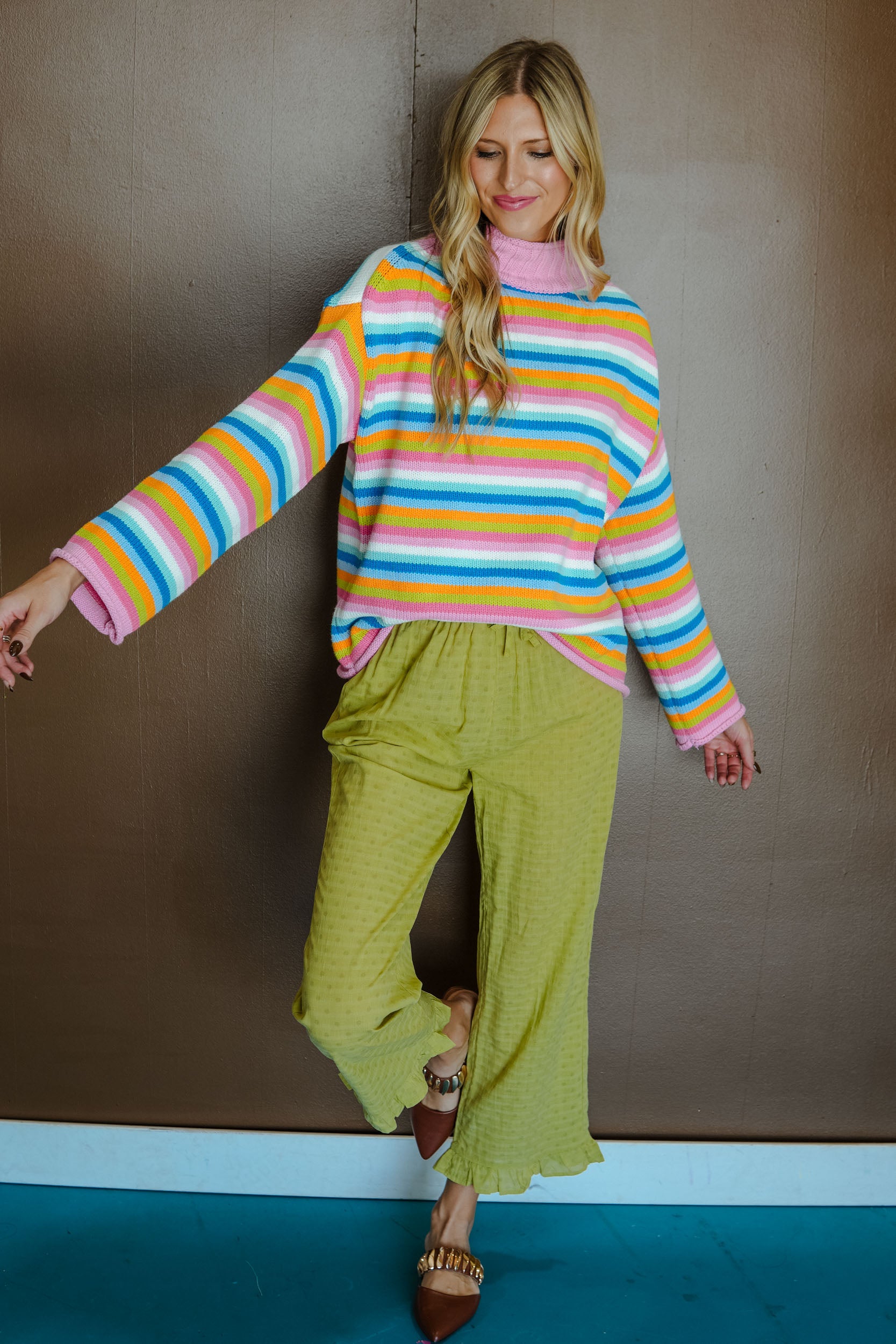 Lime Light Polka Dot Pants - Light Lime