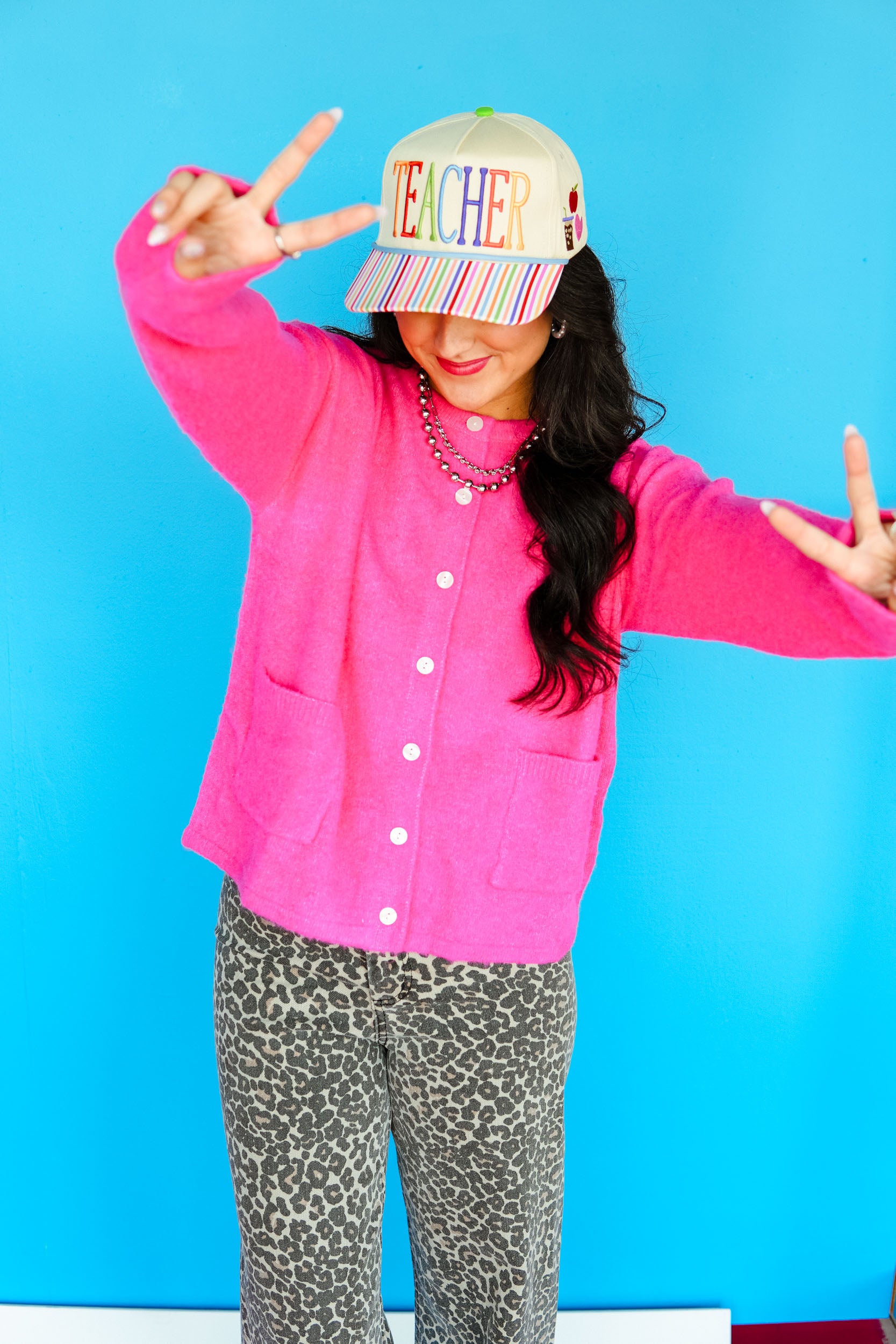 Harley Pocket Cardigan - Bright Pink