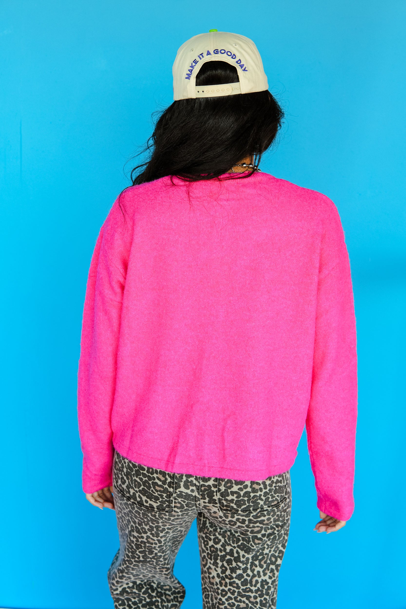 Harley Pocket Cardigan - Bright Pink