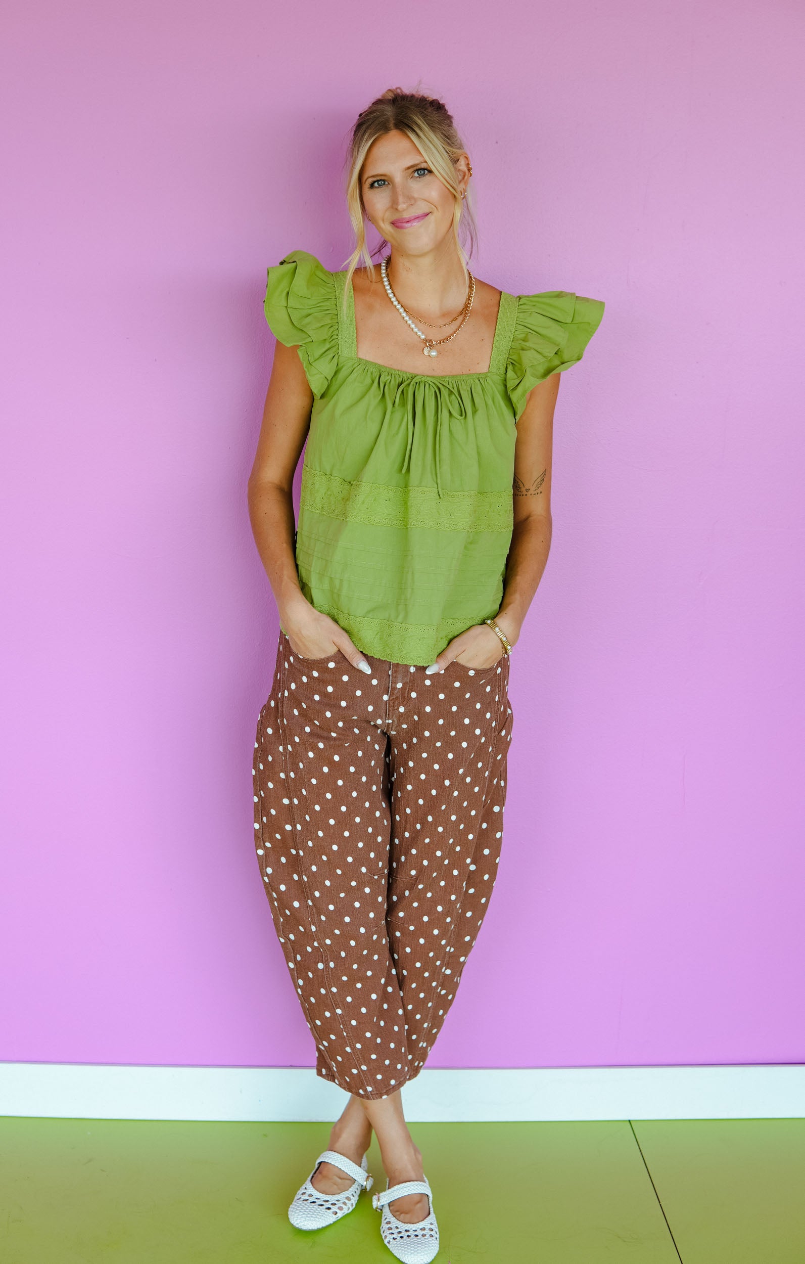 Falling For it Flutter Sleeve Top
