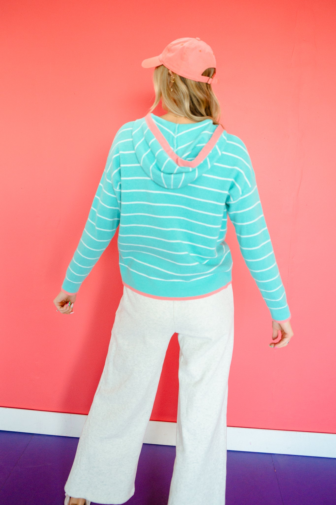 Aubrie Hooded Waffle Knit Top