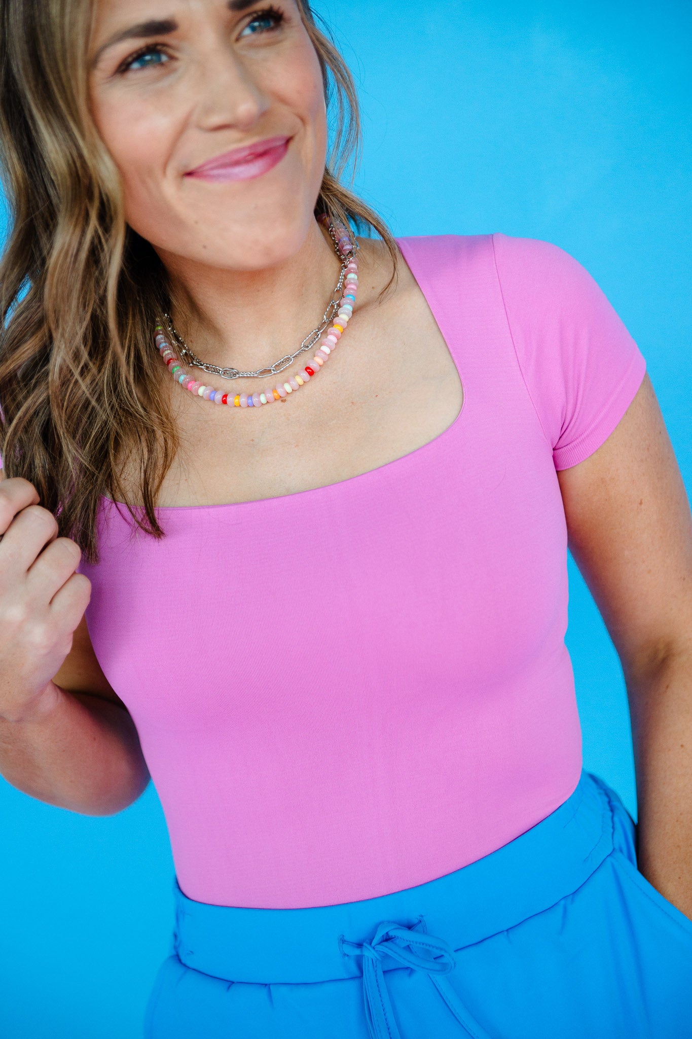 Cici Square Neck Tee