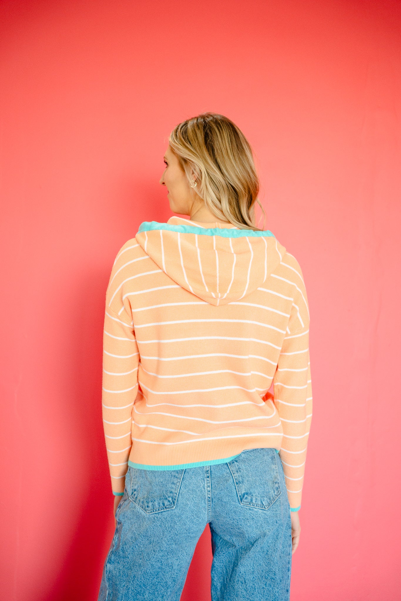 Aubrie Hooded Waffle Knit Top