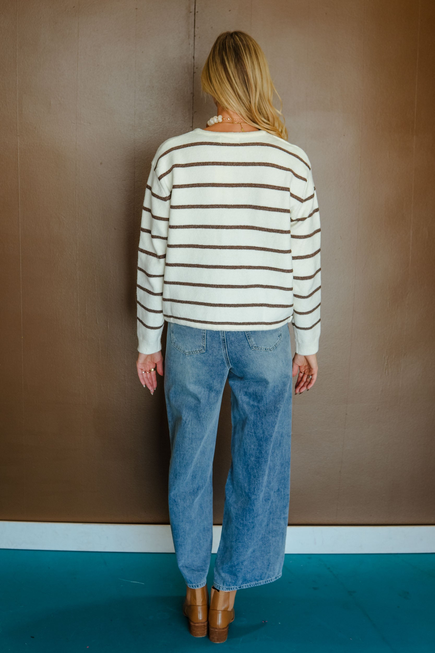 A Little Extra Grateful Cardigan - Cream + Brown