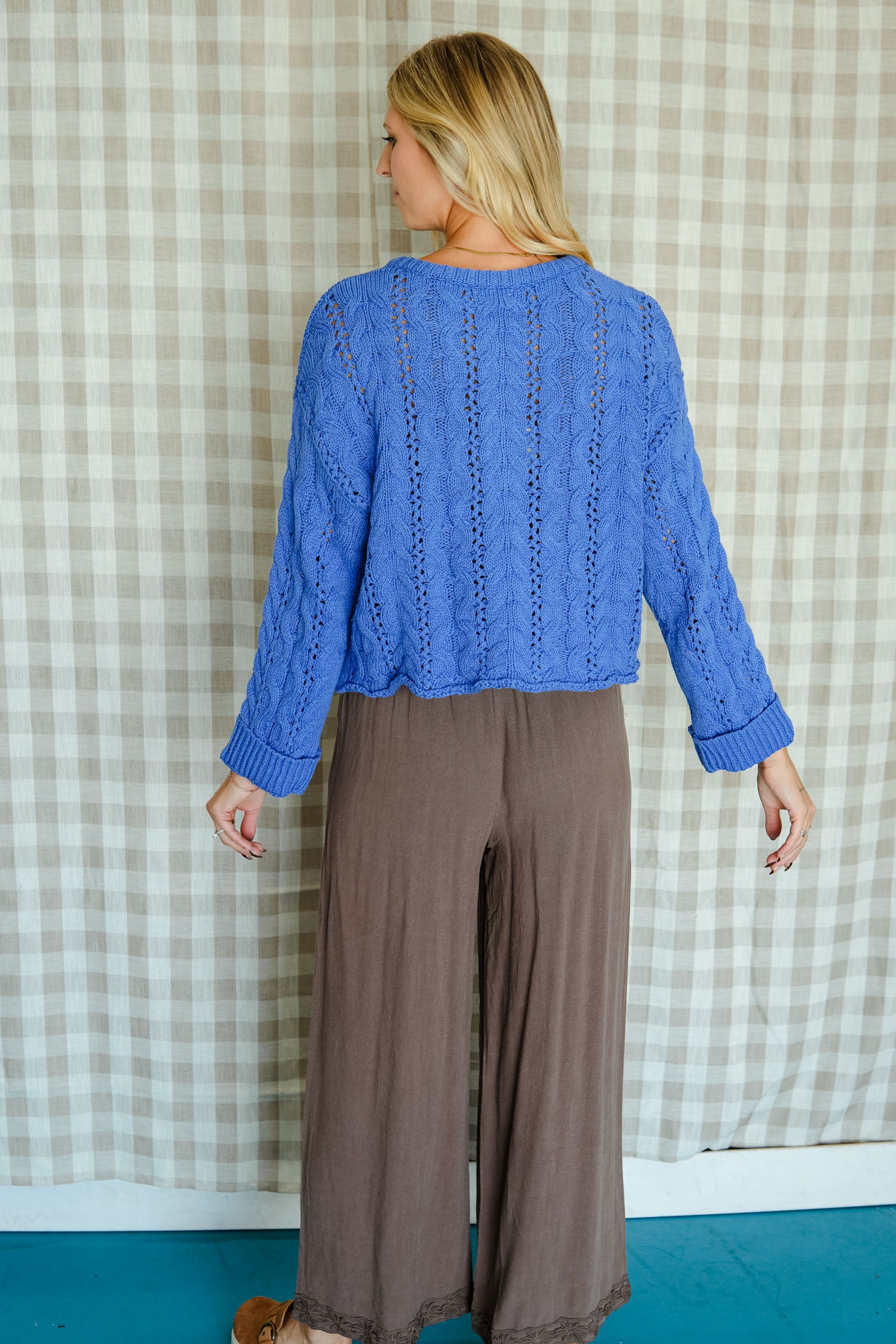 Gathering Szn Knit Sweater - Bright Blue