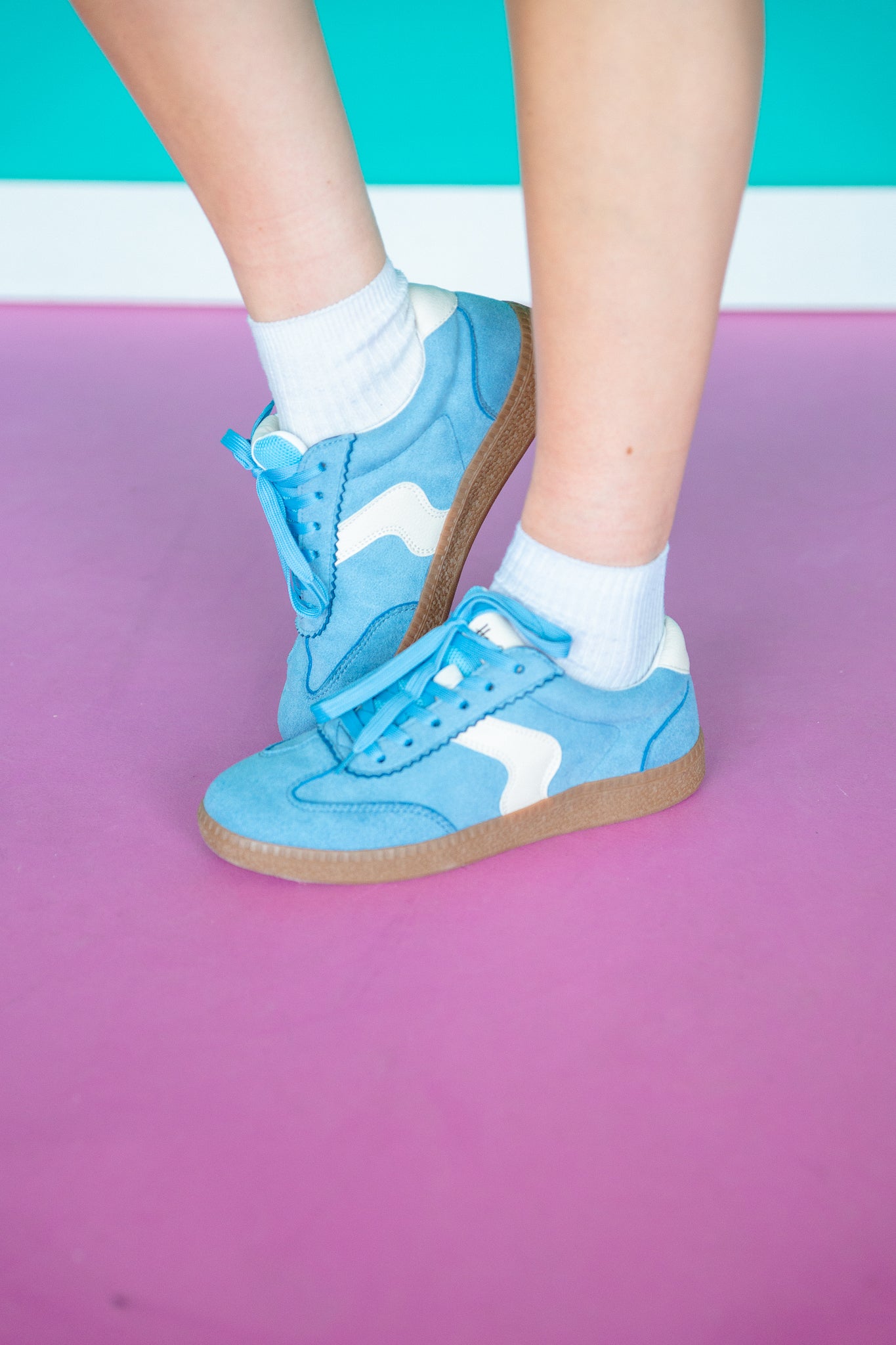 Raven Suede Sneakers - Sky Blue