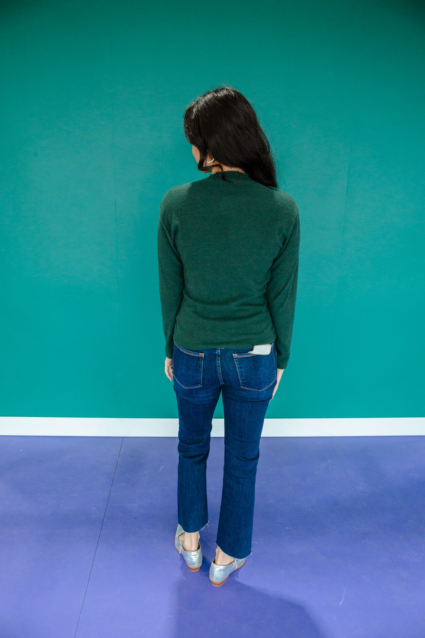 Payton Mock Neck Top - Pine