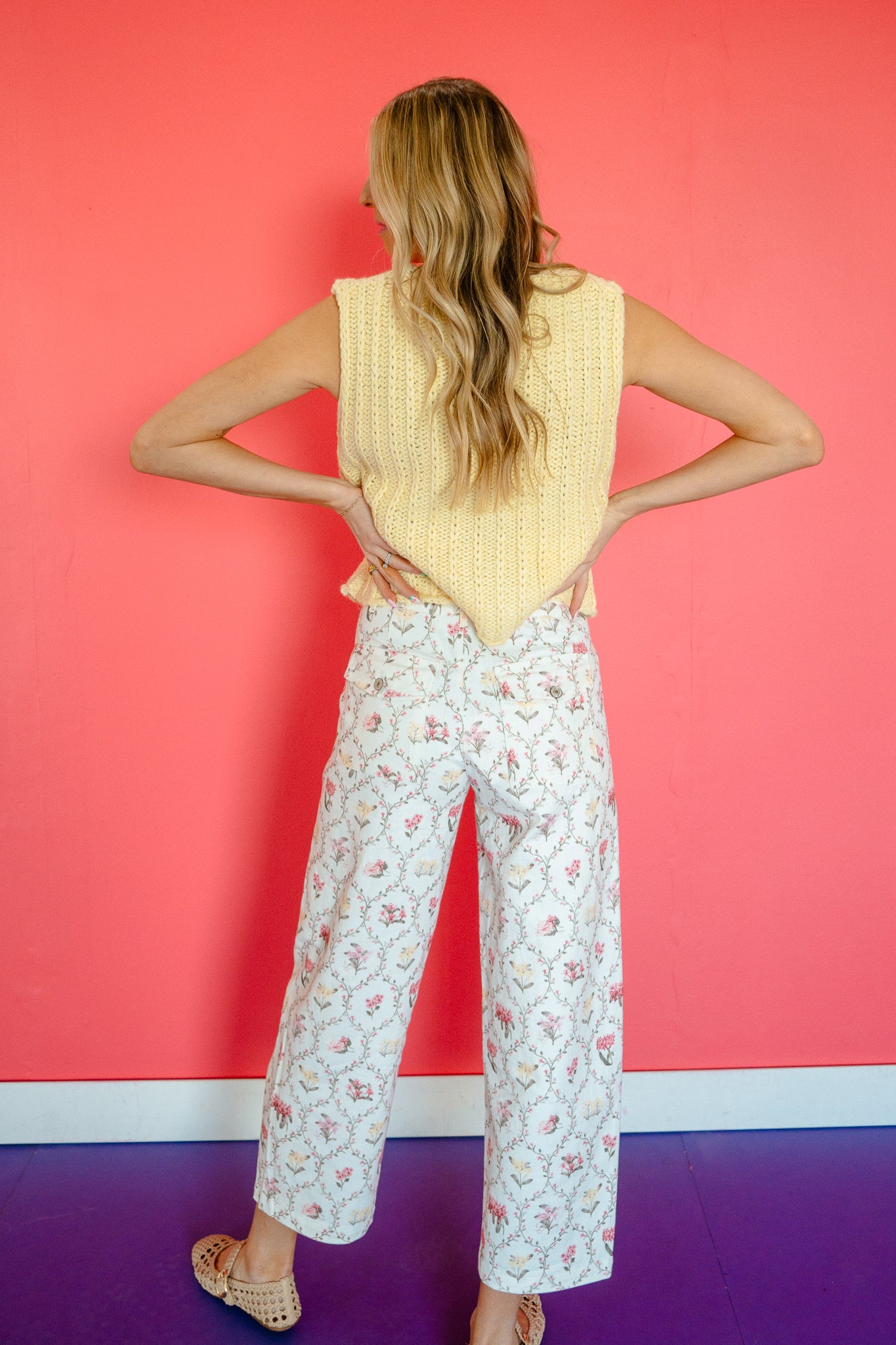 Fable Floral Print Pants - Soft White/Ivory