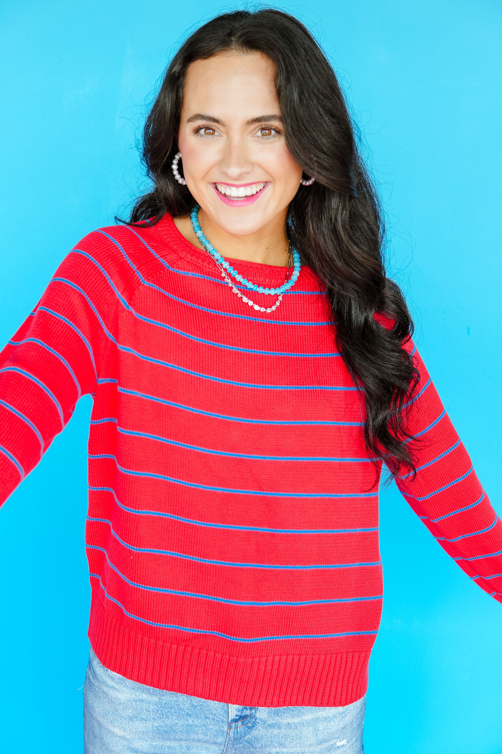 Stella Raglan Sleeve Sweater - True Red