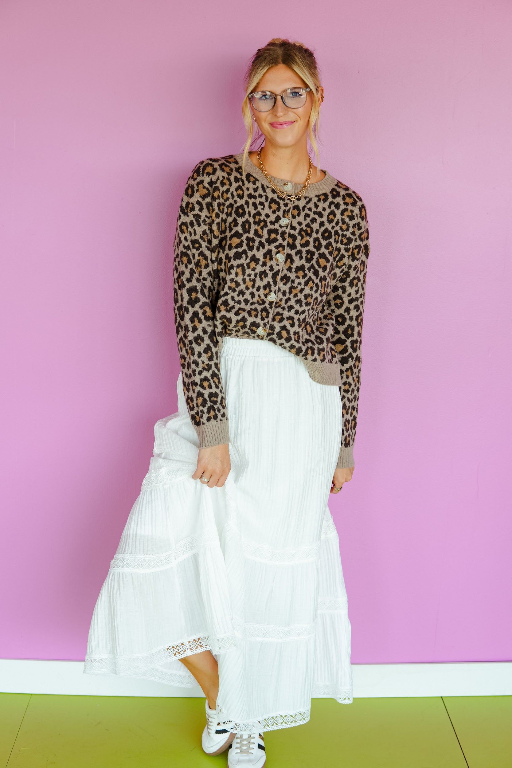 Morning Coffee Leopard Cardigan - Dark Brown