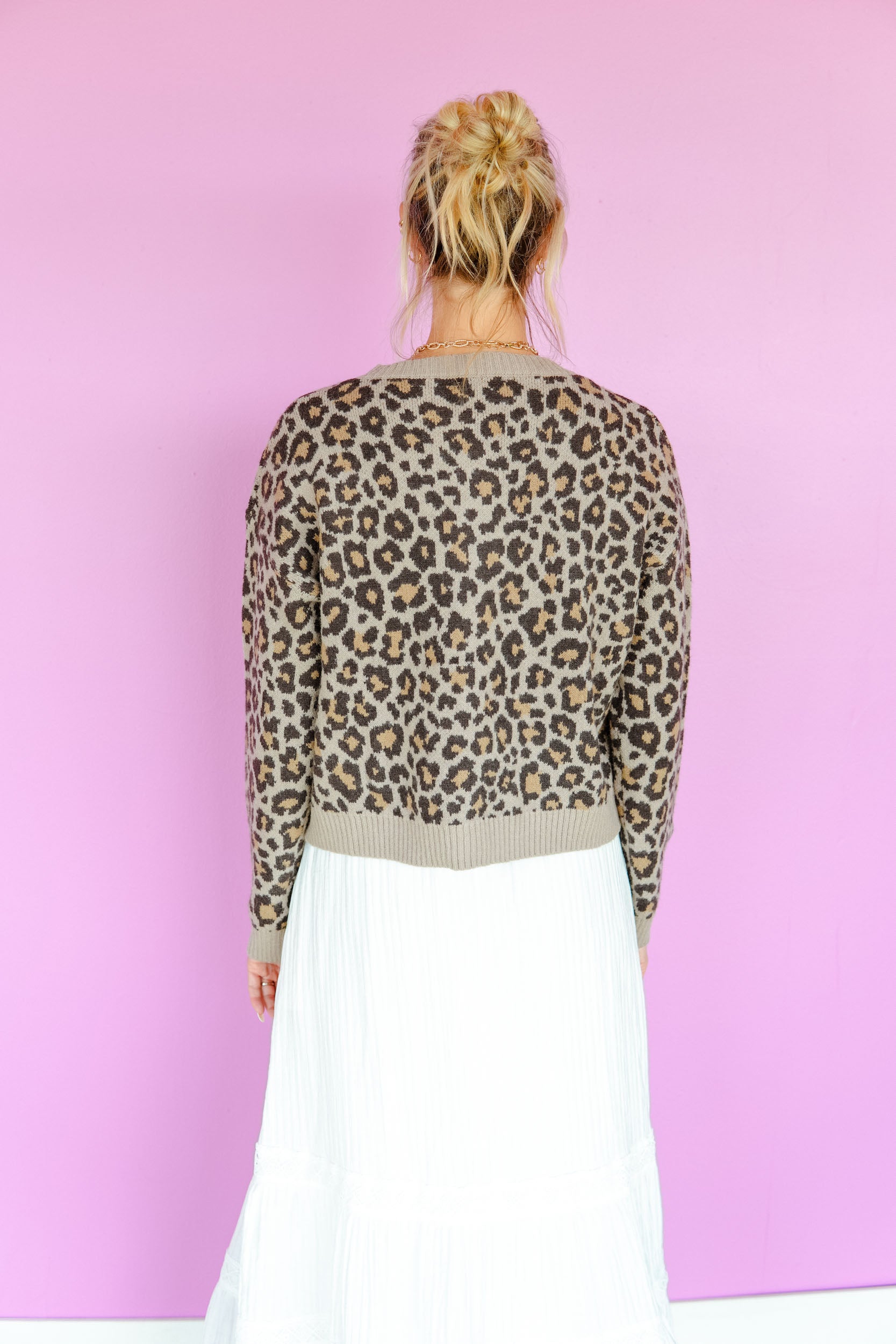 Morning Coffee Leopard Cardigan - Dark Brown