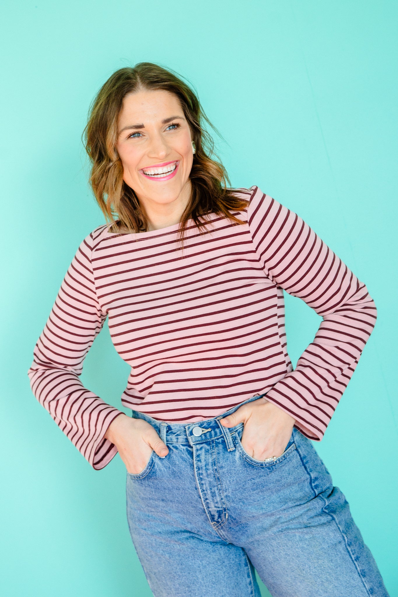 Meadow Striped Long Sleeve - Dusty Pink + Rose