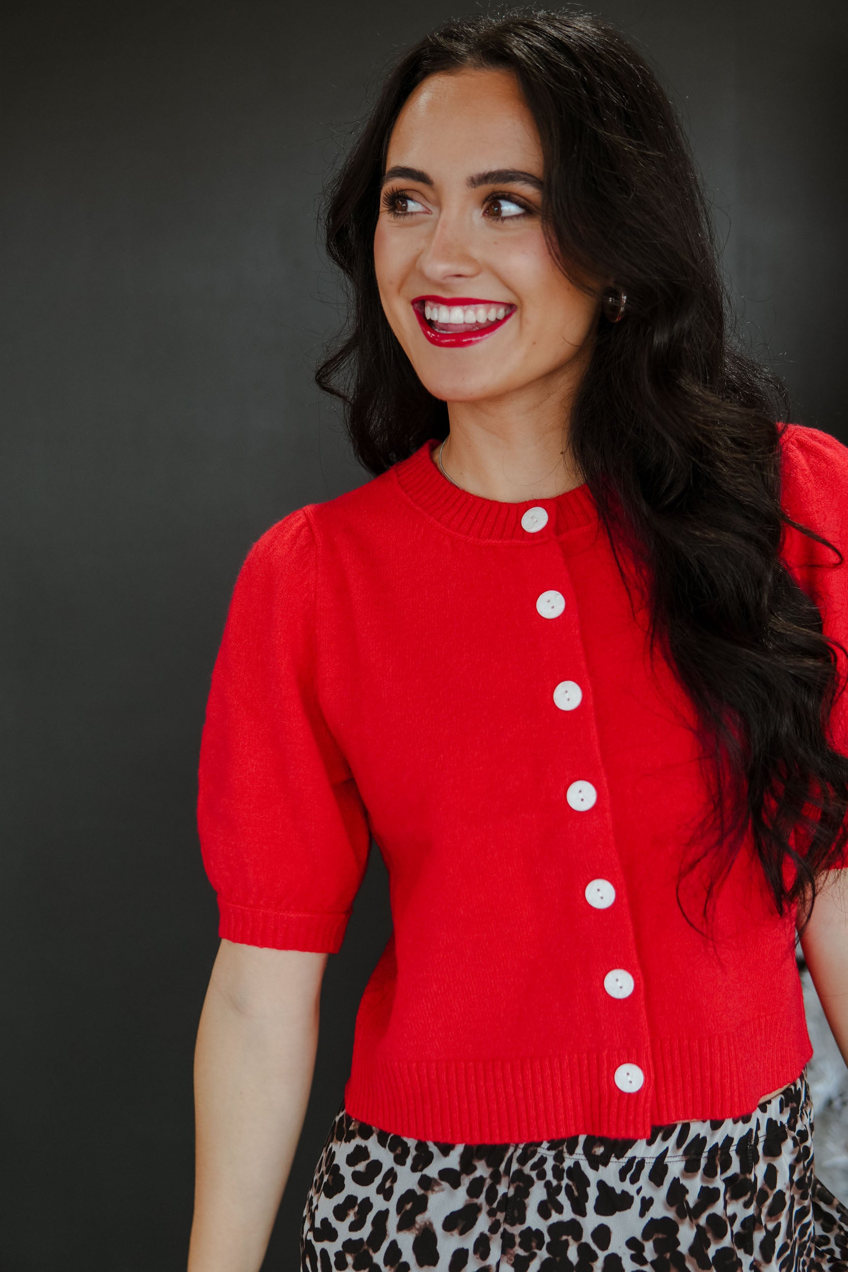 Sweet Like Candy Cardigan - True Red
