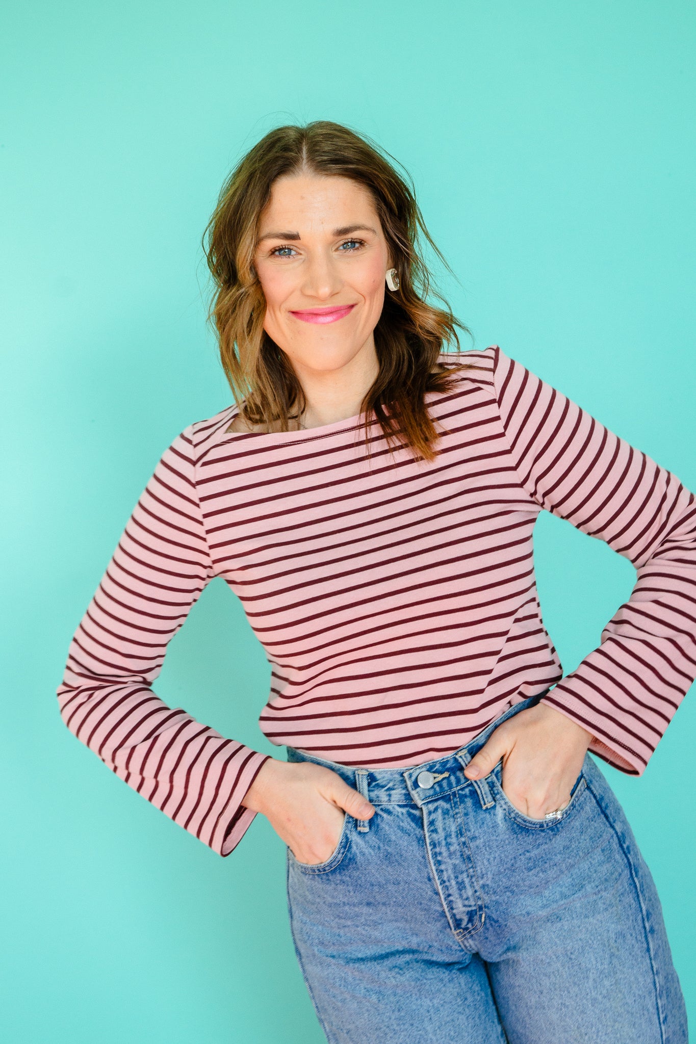 Meadow Striped Long Sleeve - Dusty Pink + Rose