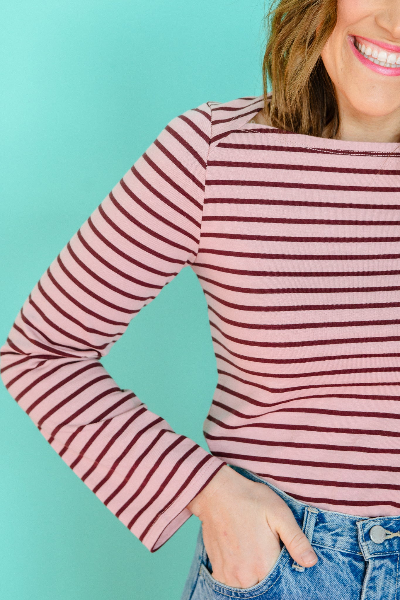 Meadow Striped Long Sleeve - Dusty Pink + Rose