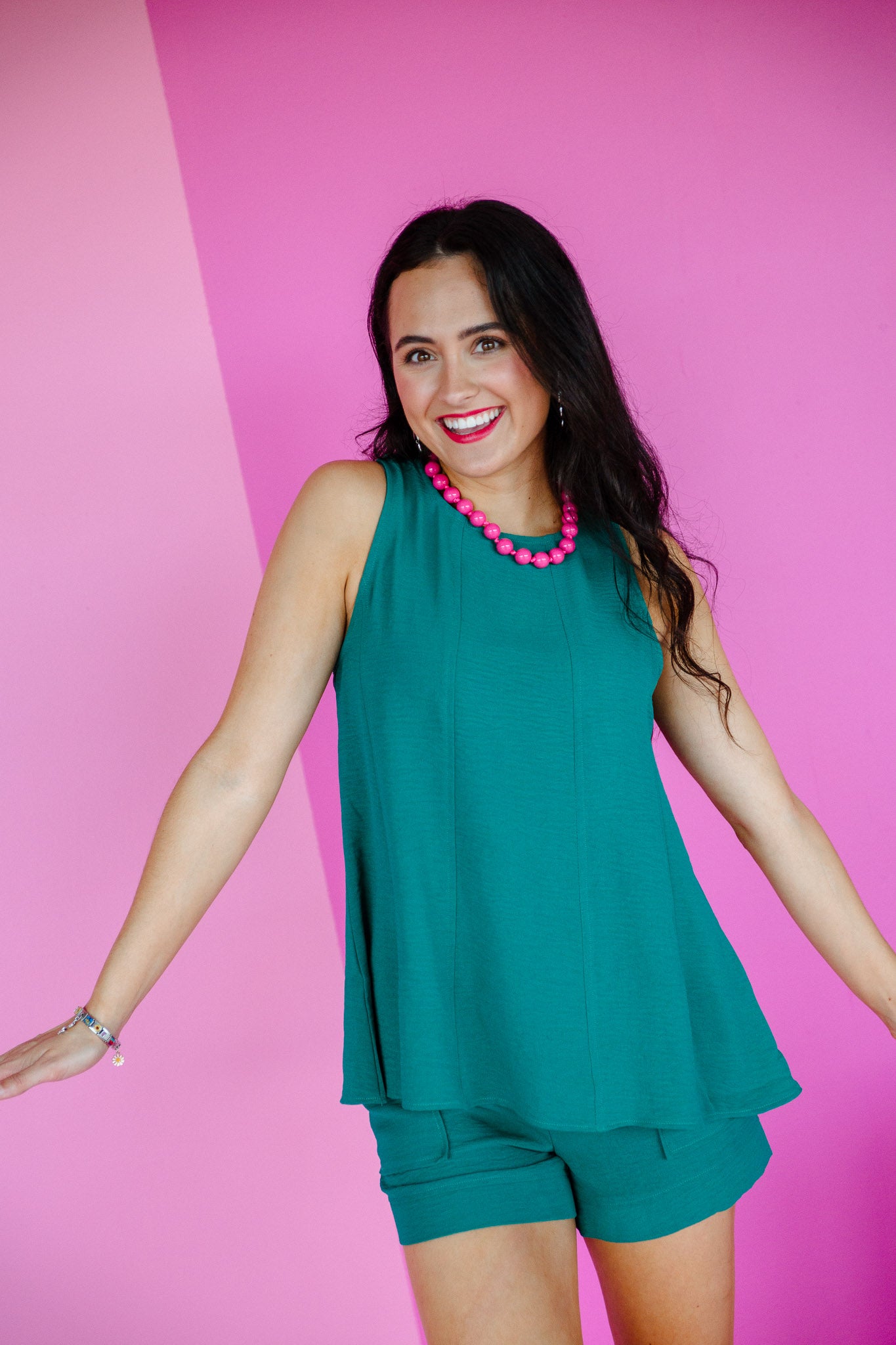 Abbie Tank and Shorts Set - Light Emerald