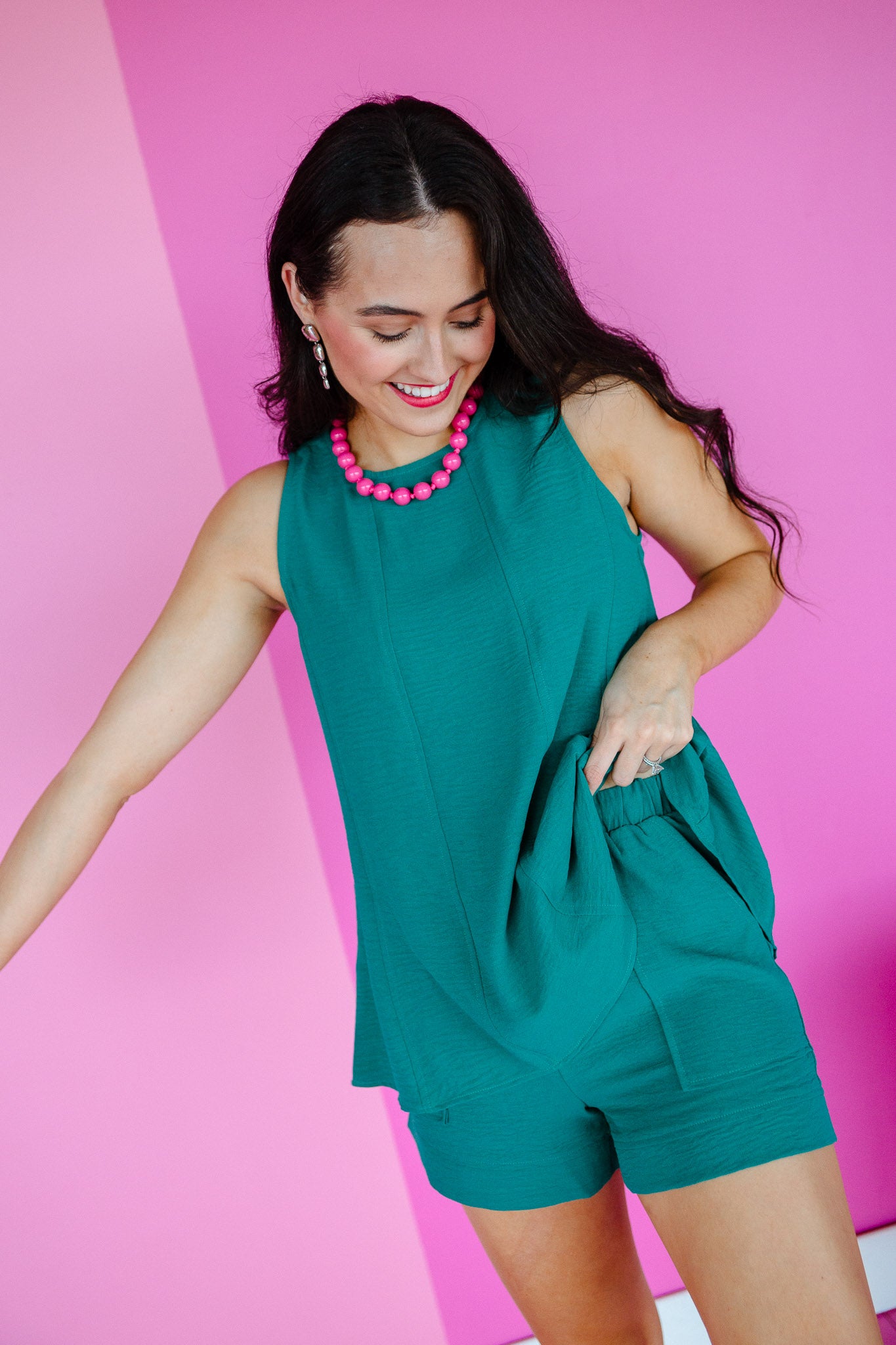 Abbie Tank and Shorts Set - Light Emerald