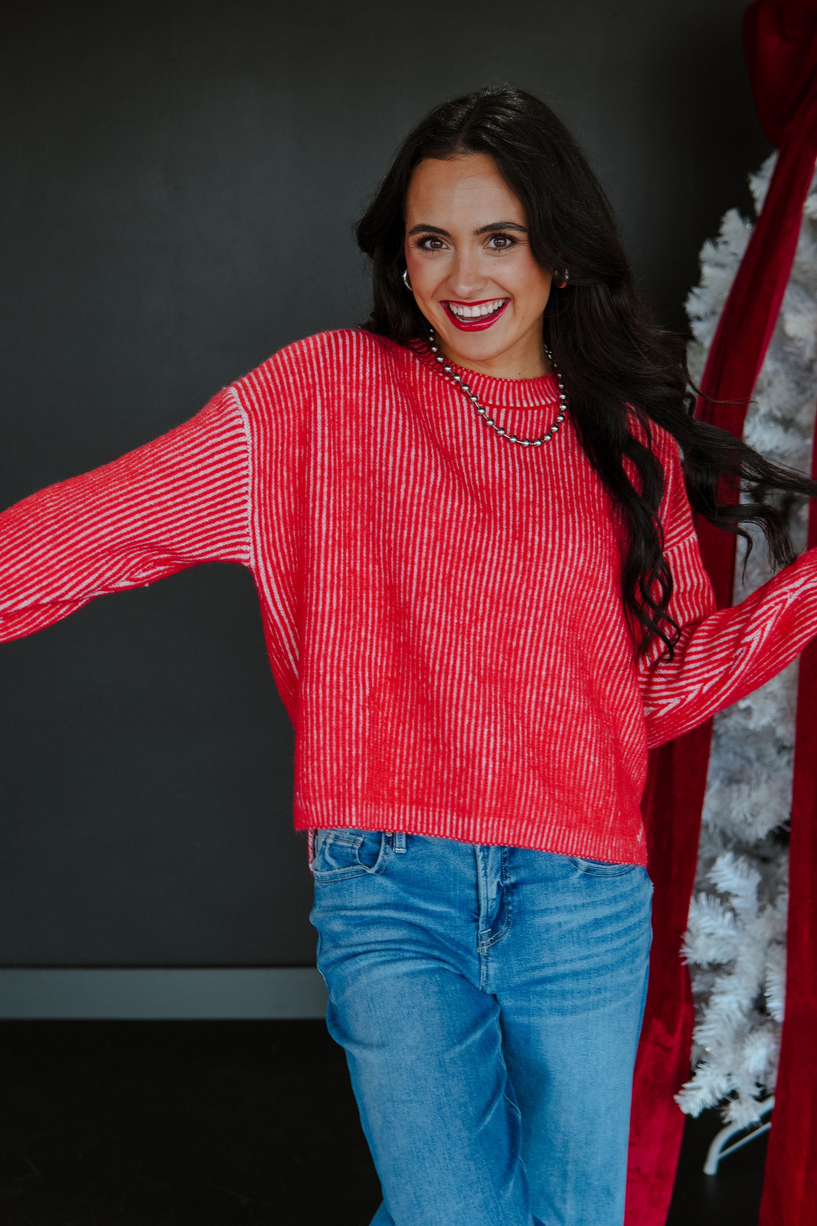 Candy Cane Kisses - Coral Red