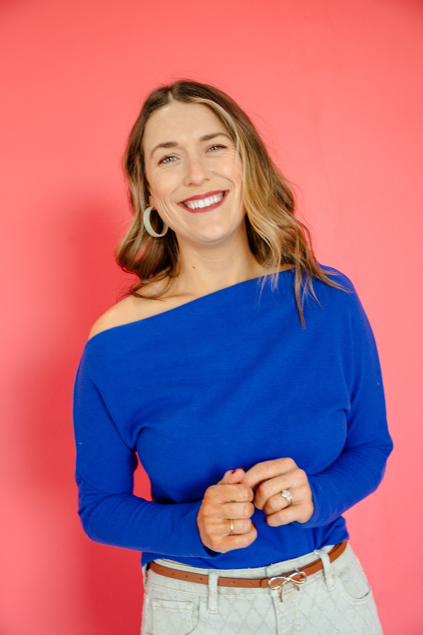 Janie Abstract Thermal Top - Deep Heliotrope