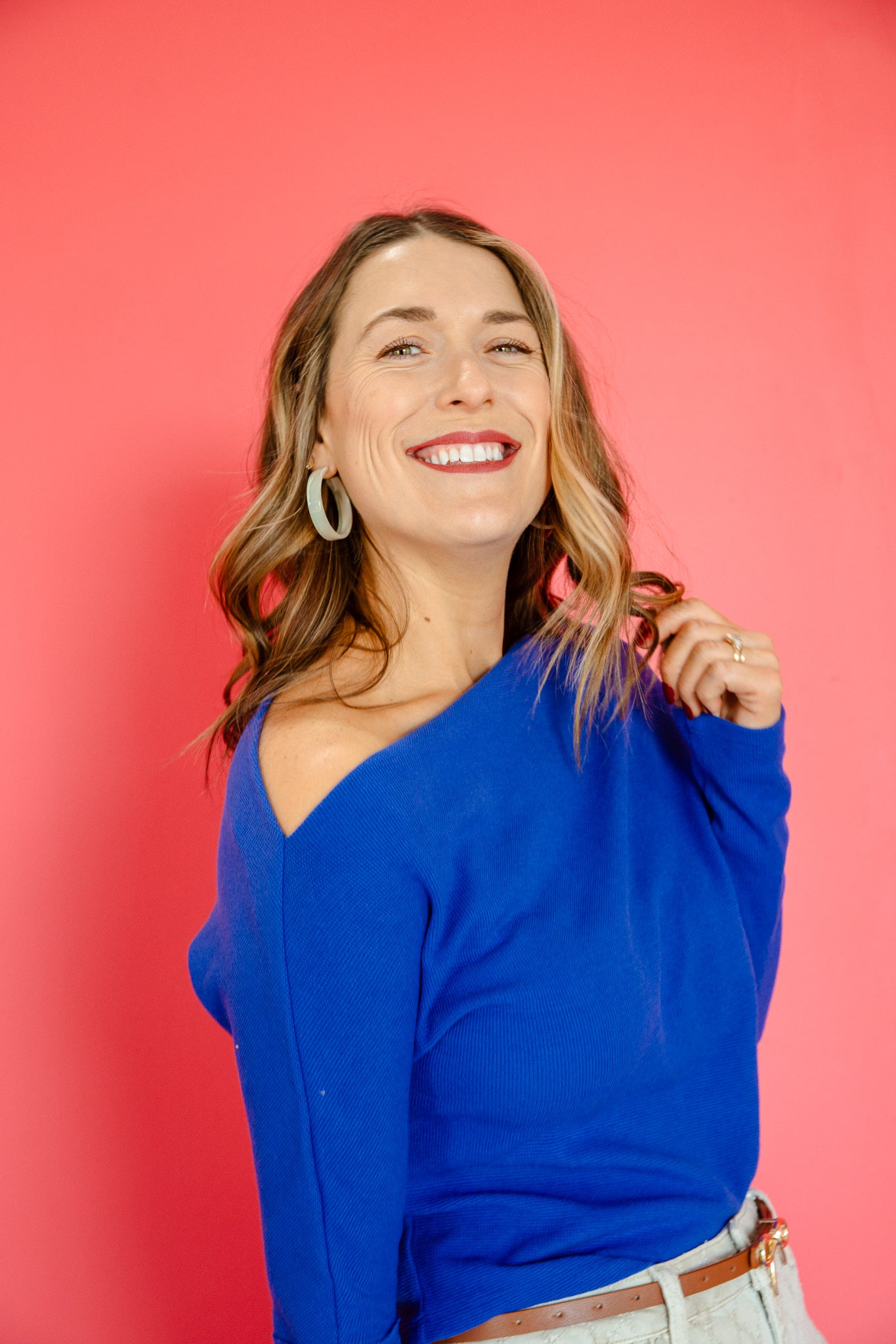 Janie Abstract Thermal Top - Deep Heliotrope