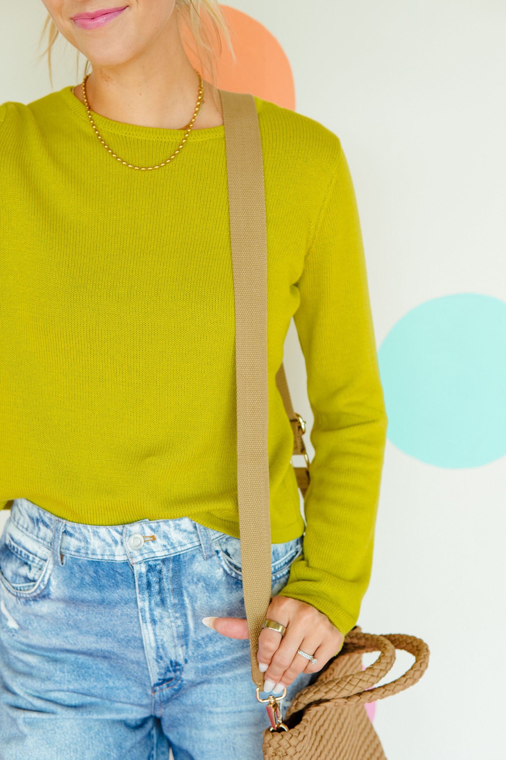 After Glow Crewneck Sweater - Dark Lime