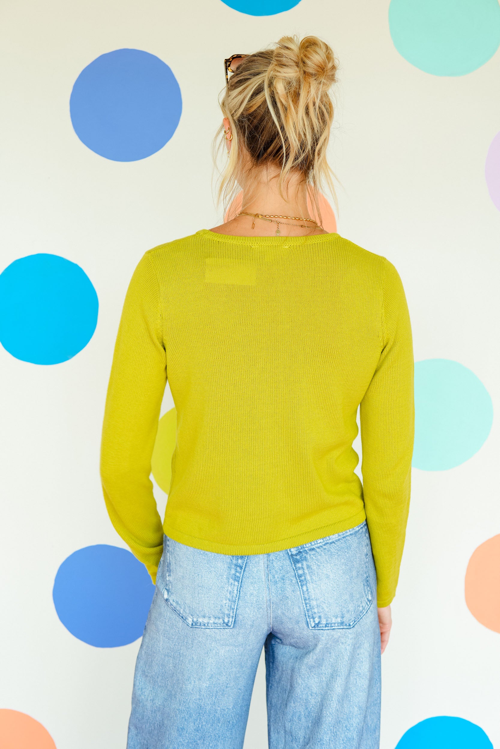 After Glow Crewneck Sweater - Dark Lime
