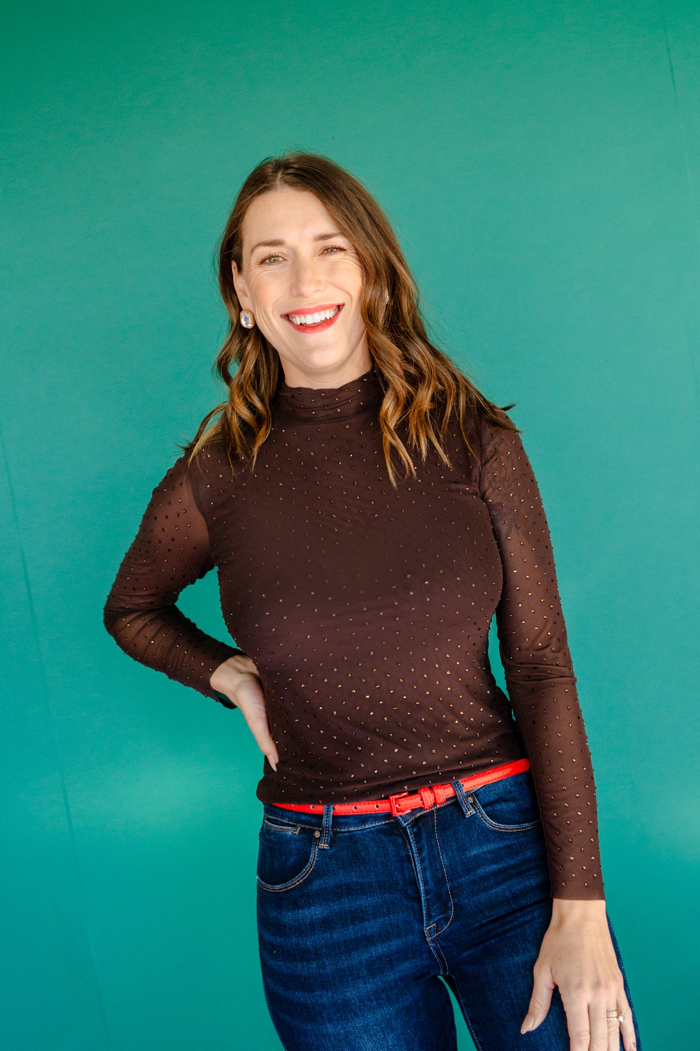 Ellianna Embellished Mesh Top