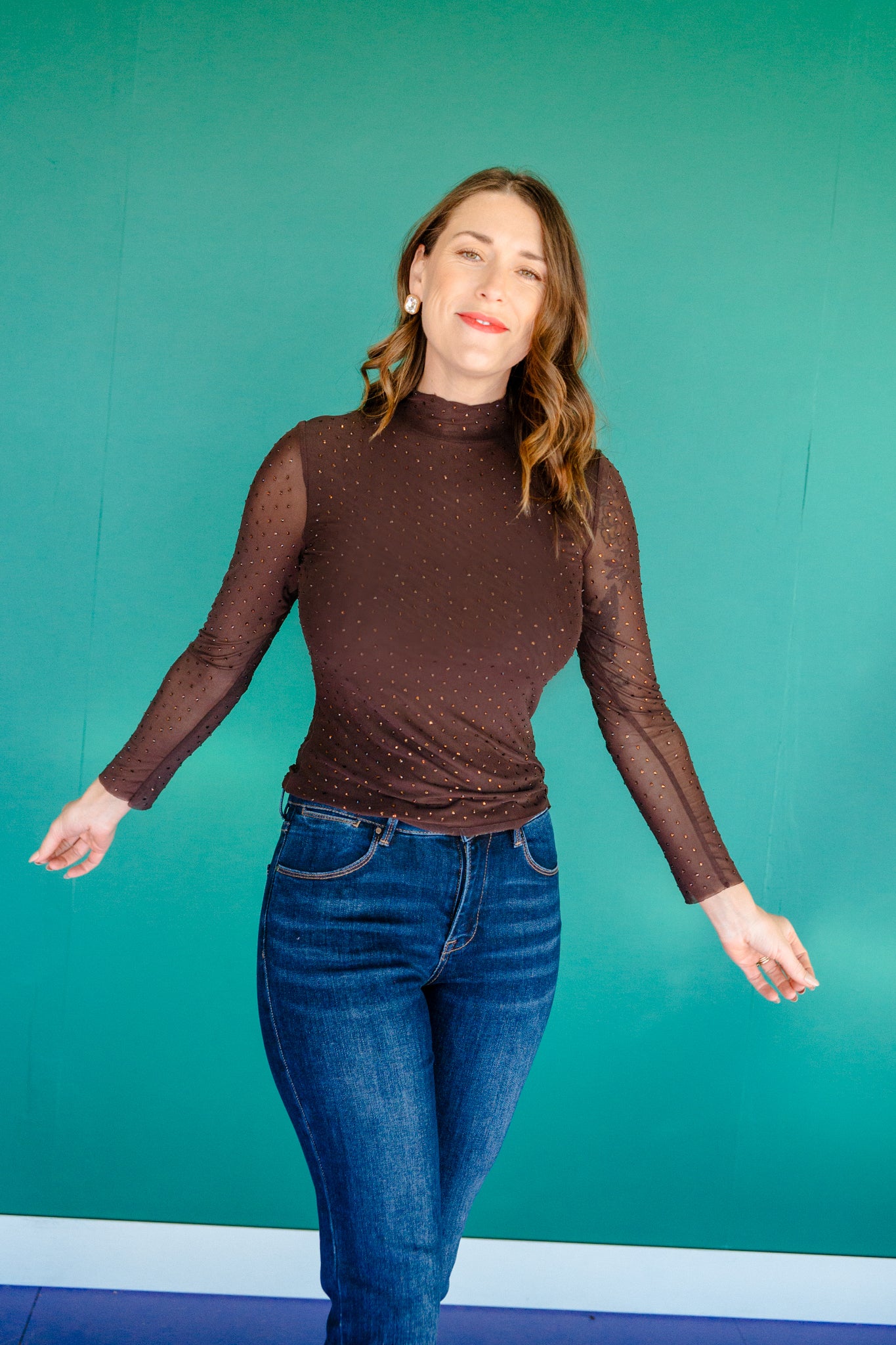 Ellianna Embellished Mesh Top