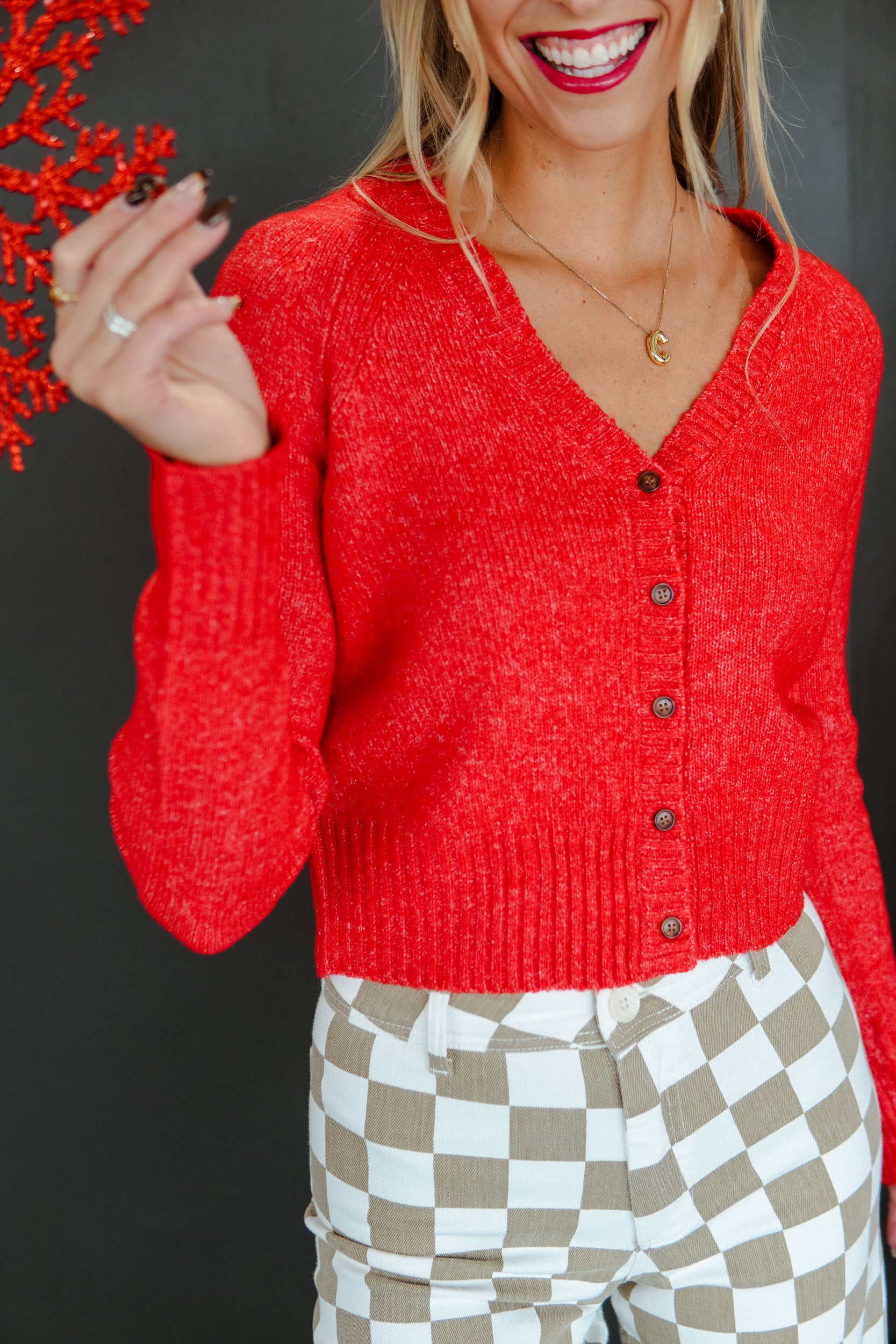 Feels Like Christmas Sweater - Warm Red