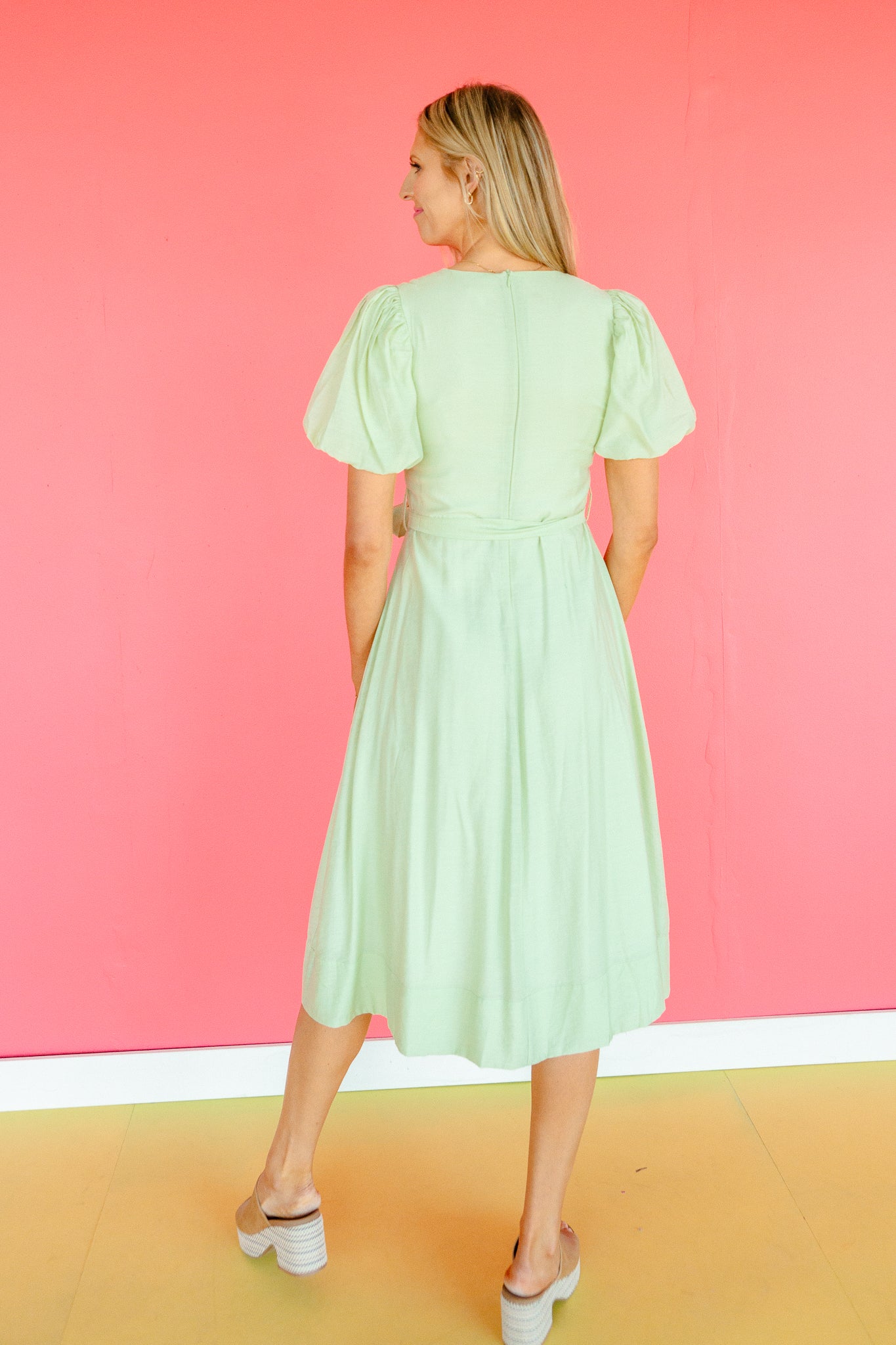 Lana Pintuck Puff Sleeve Dress
