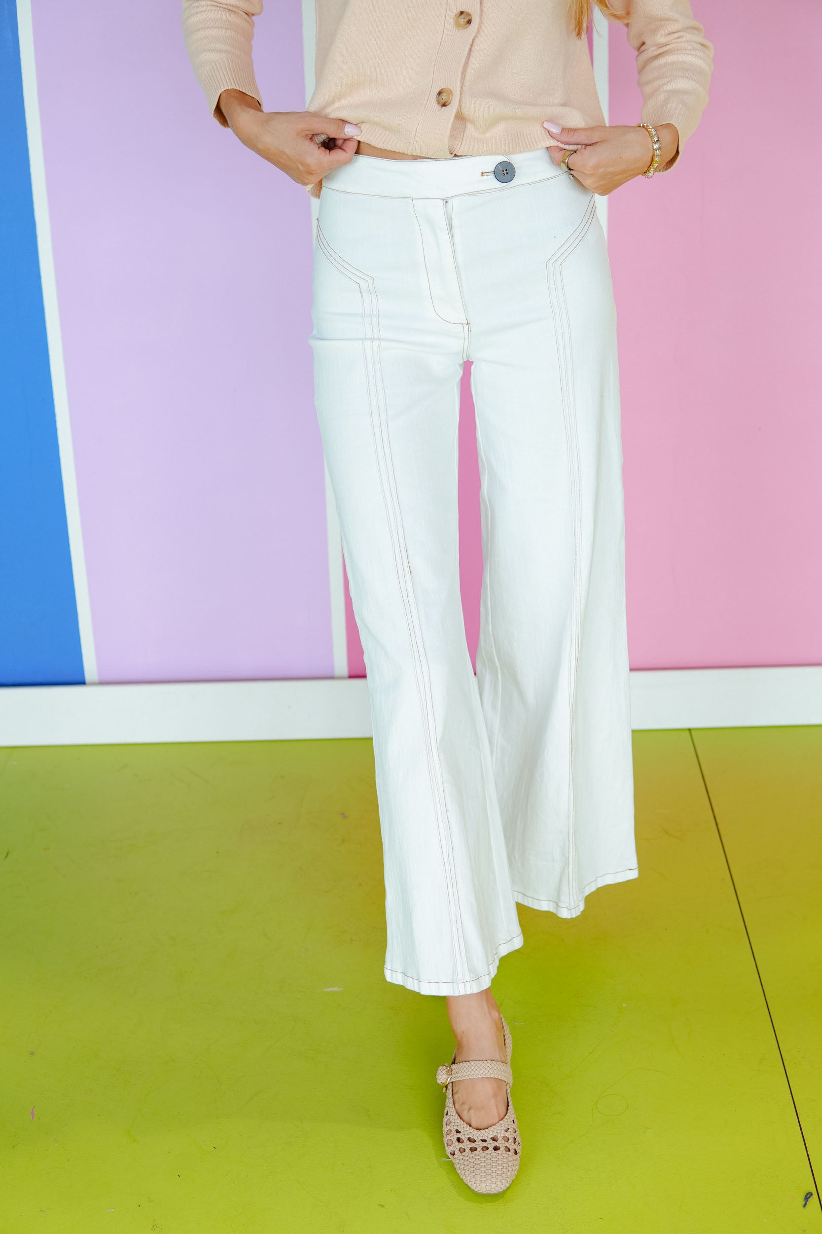 Lotus Flare Pants - Ivory