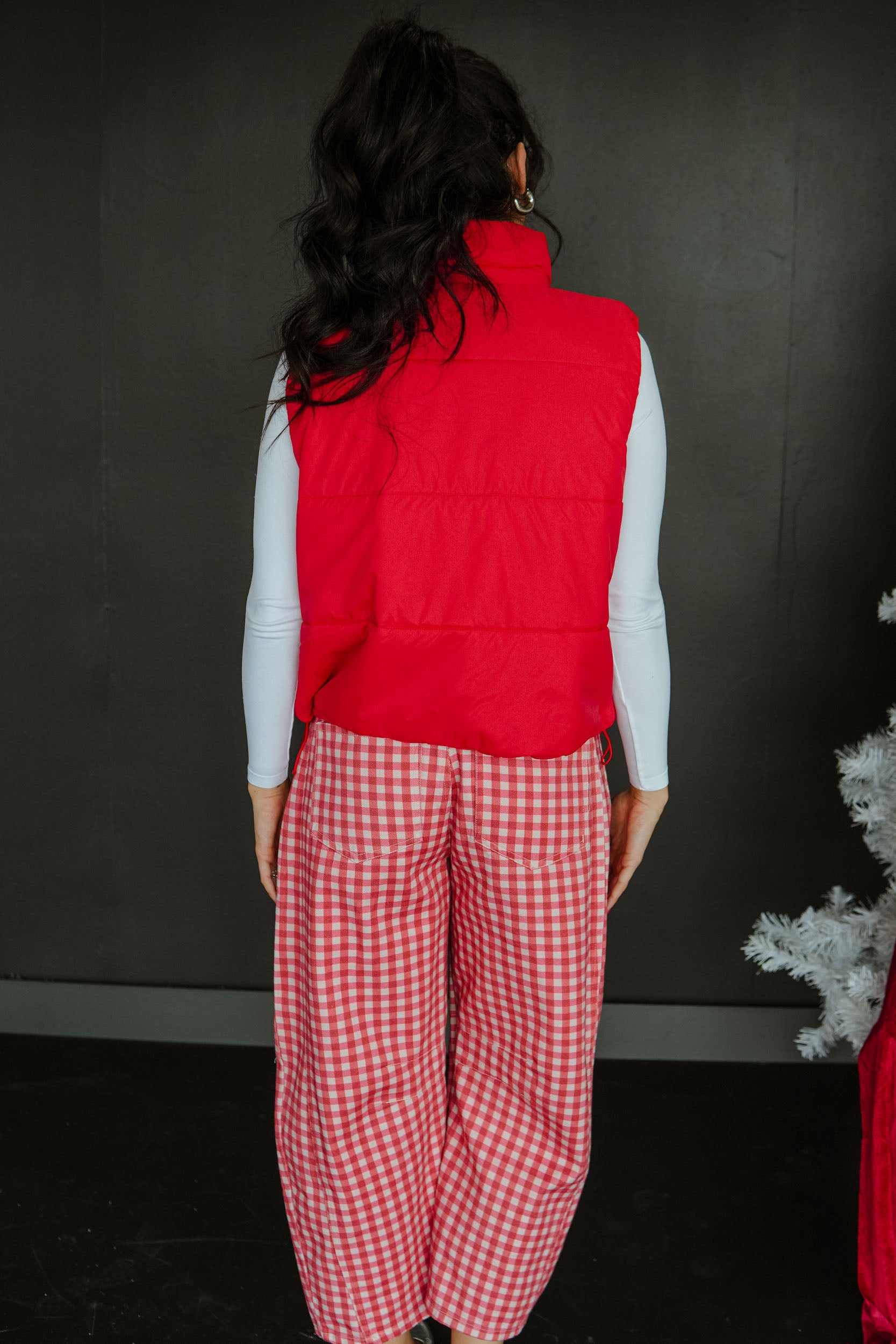 Up to Snow Good Puffer Vest - Bright Coral Red