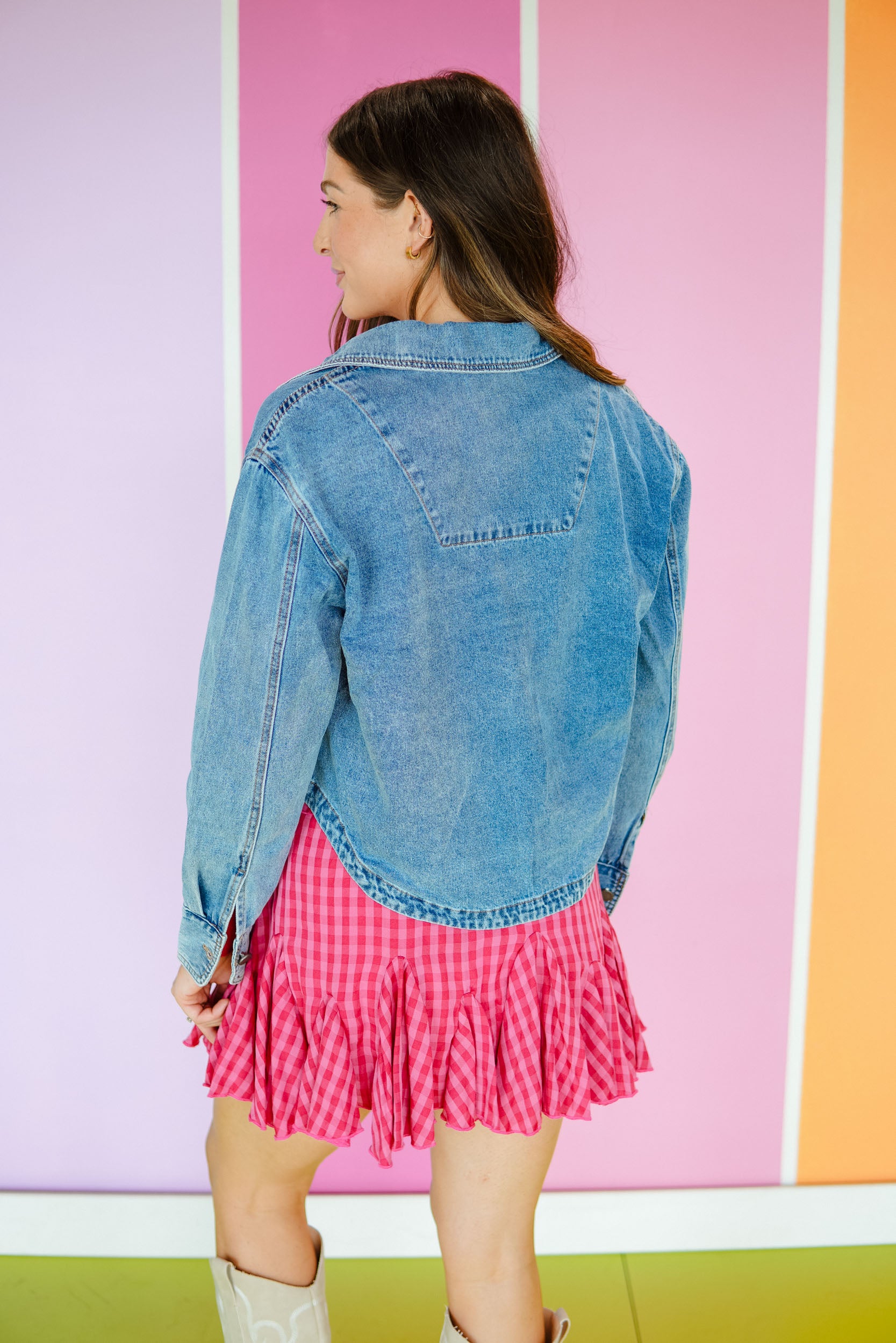 Blue Jean Baby Denim Jacket - Muted Medium Wash