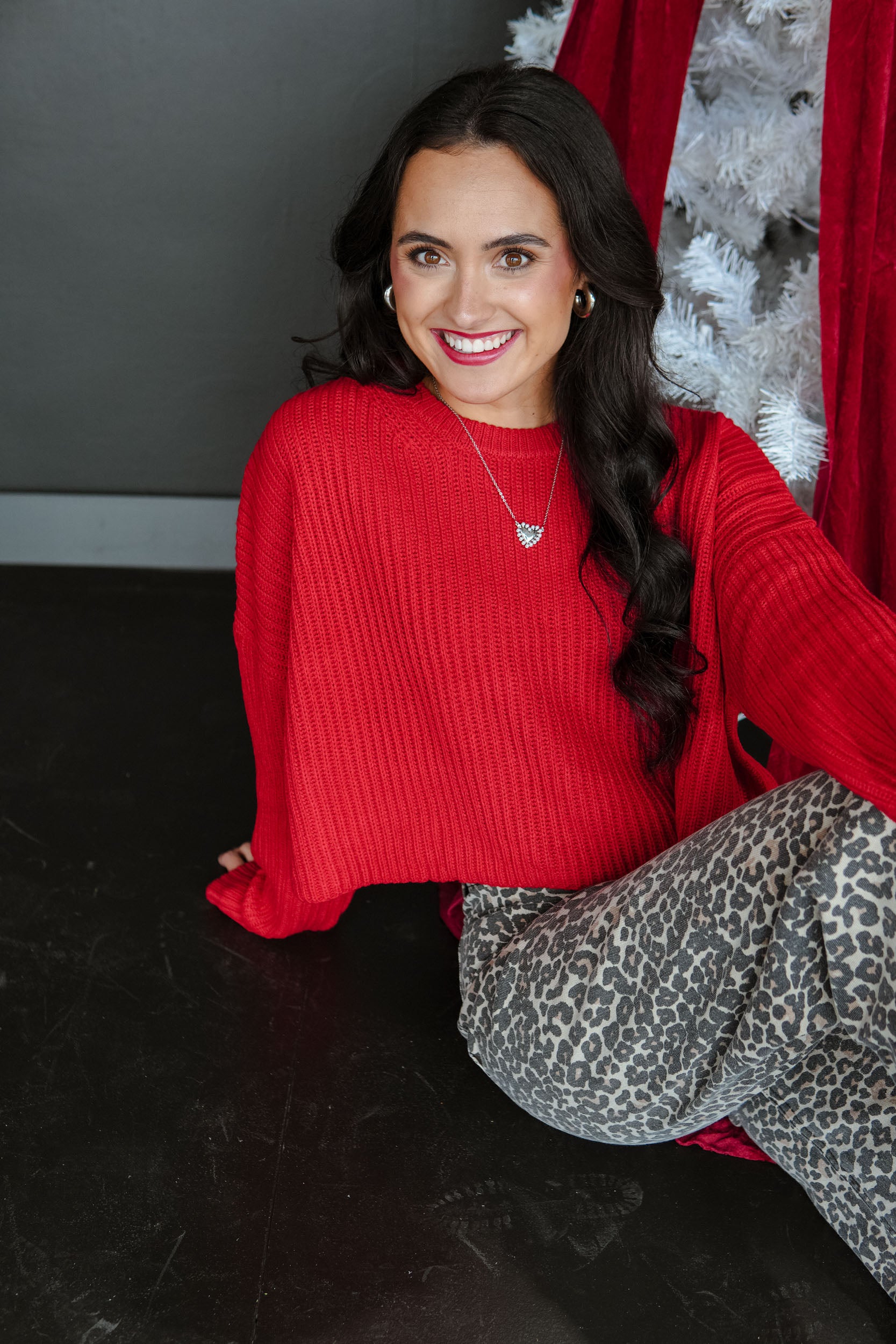 Christmas Cutie Crewneck Sweater - Cool Red