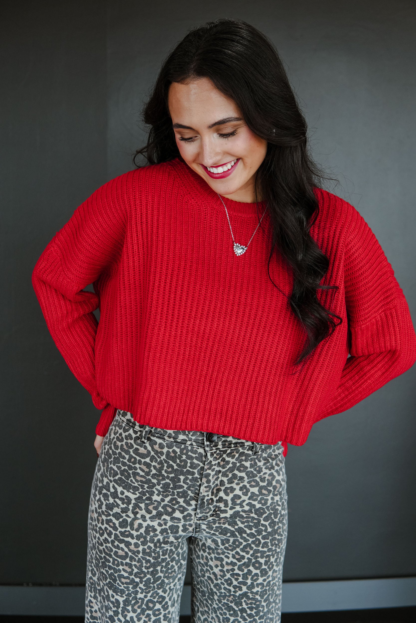 Christmas Cutie Crewneck Sweater - Cool Red