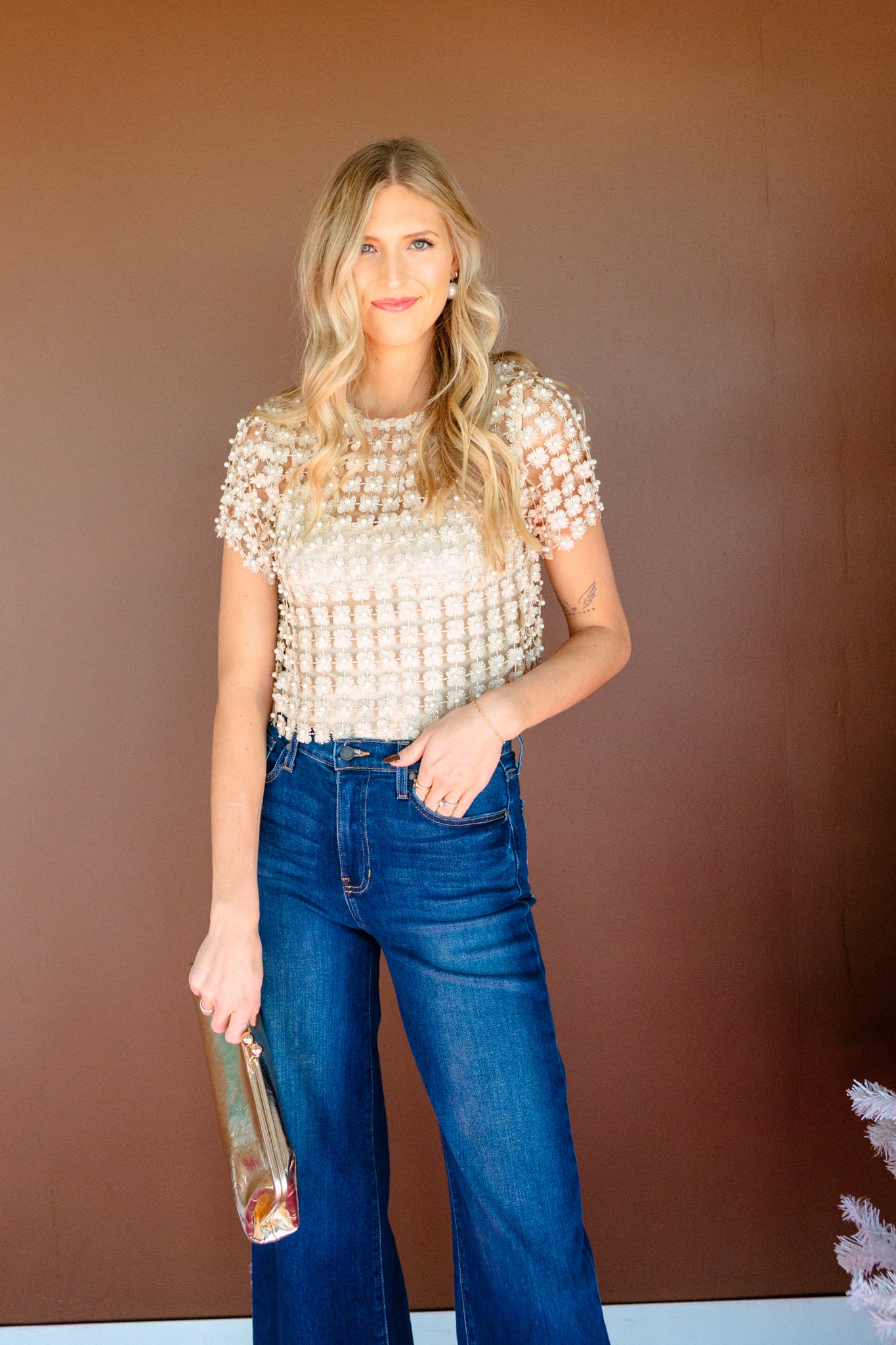 Addie Pearl Detail Blouse