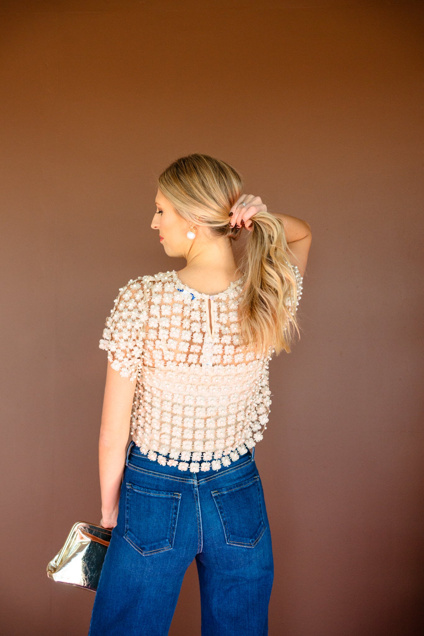 Addie Pearl Detail Blouse