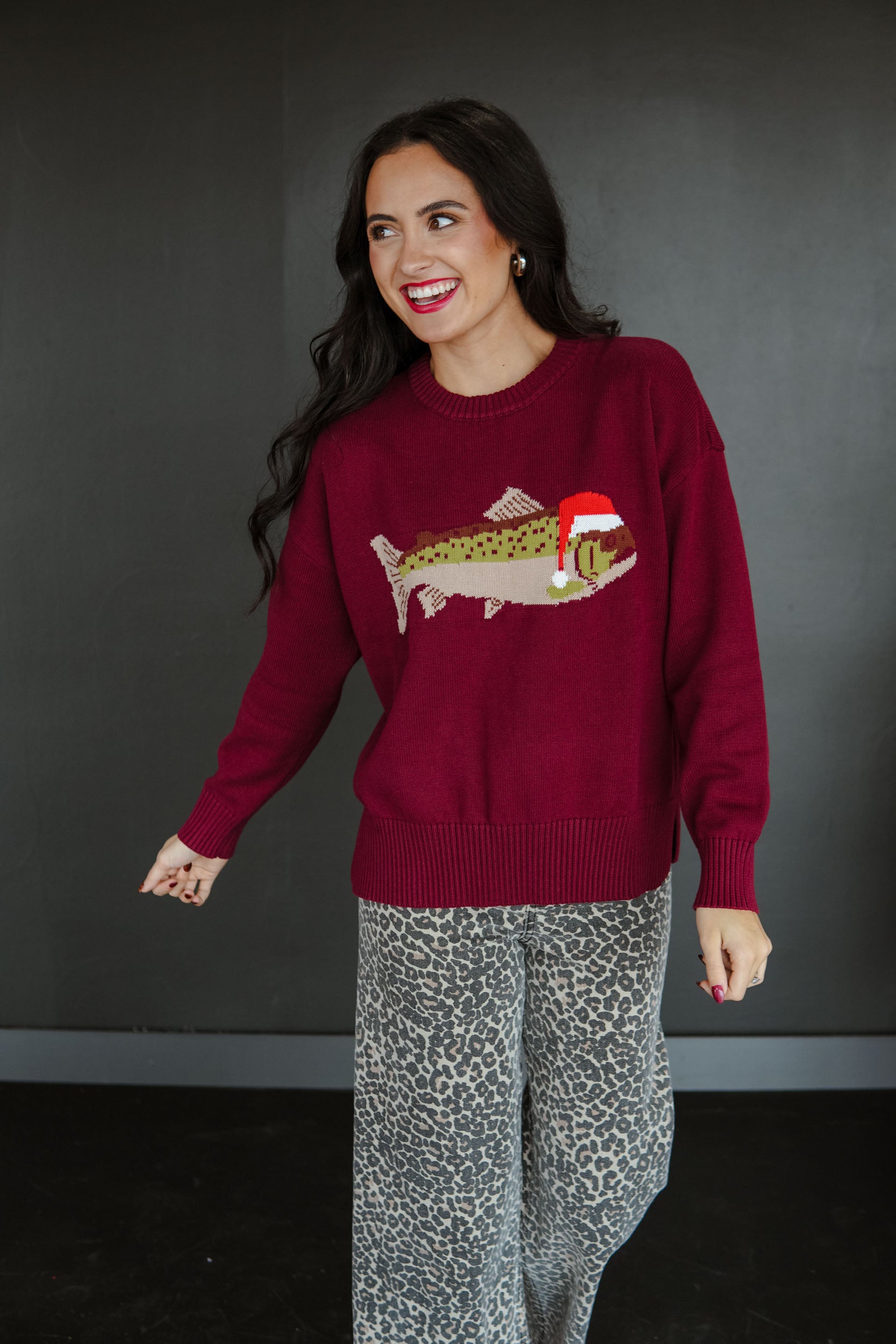 The Jolly Angler Sweater - Wine