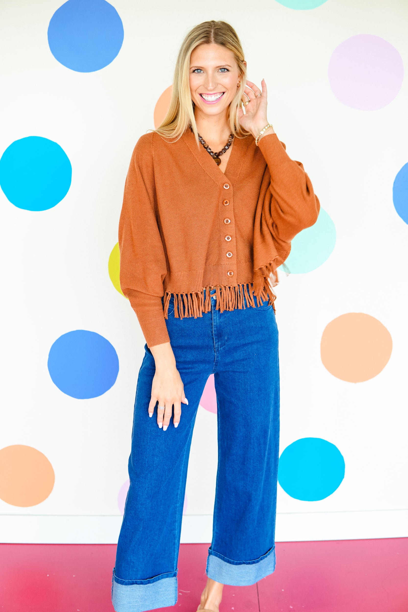 Memory Lane Fringe Hem Cardigan - Tan