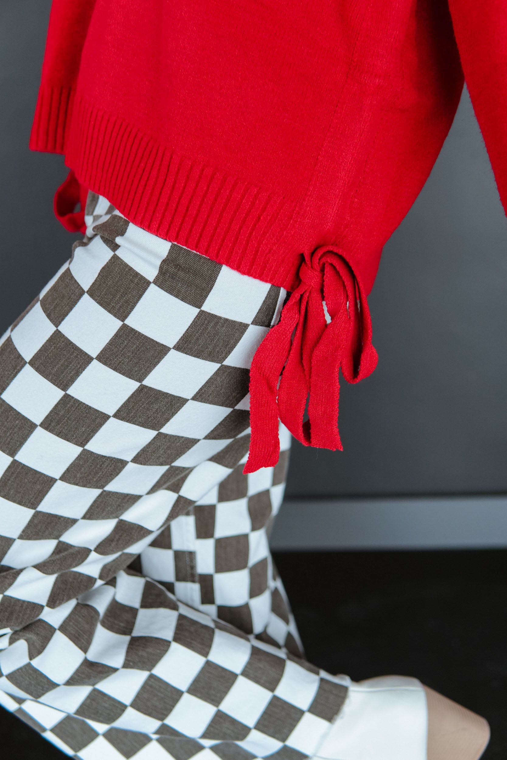 Holiday Spirit V-neck Sweater - Cool Red